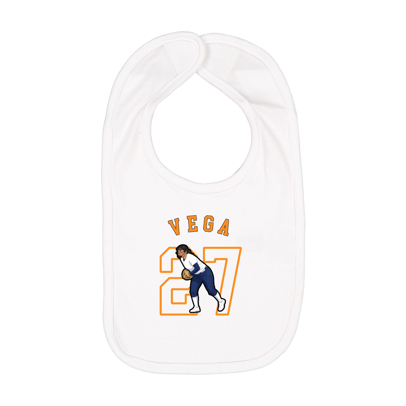 Infant Bib — Shirsey Arch in White