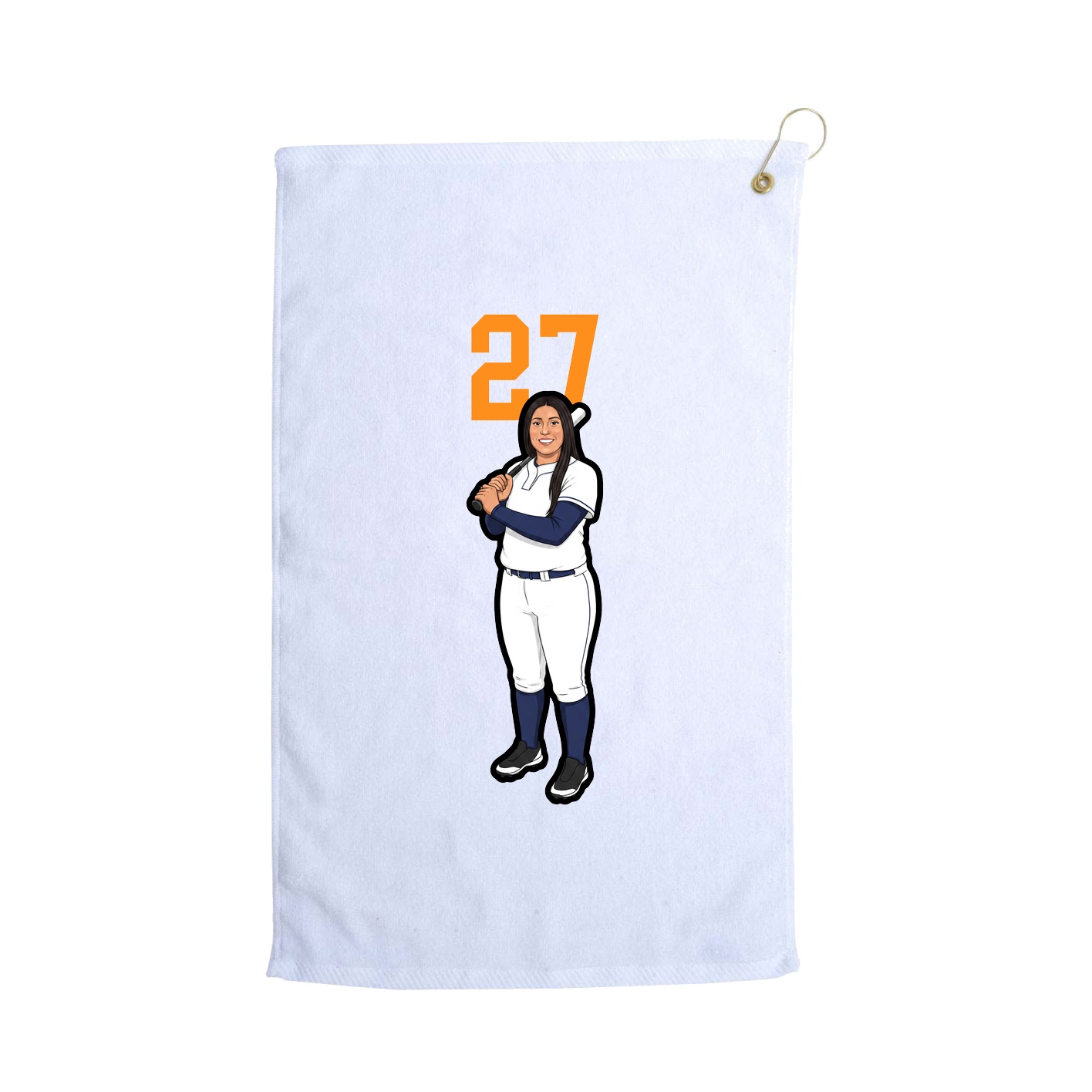 Golf Towel — Number Top in White