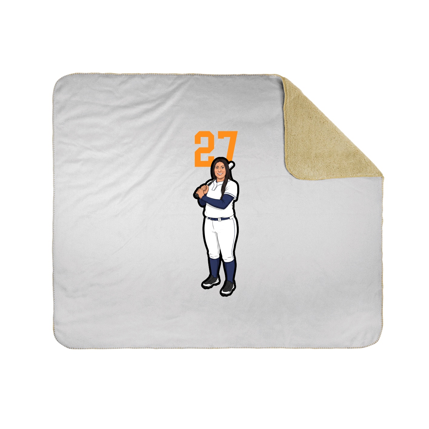 Throw Blanket — Number Top in White