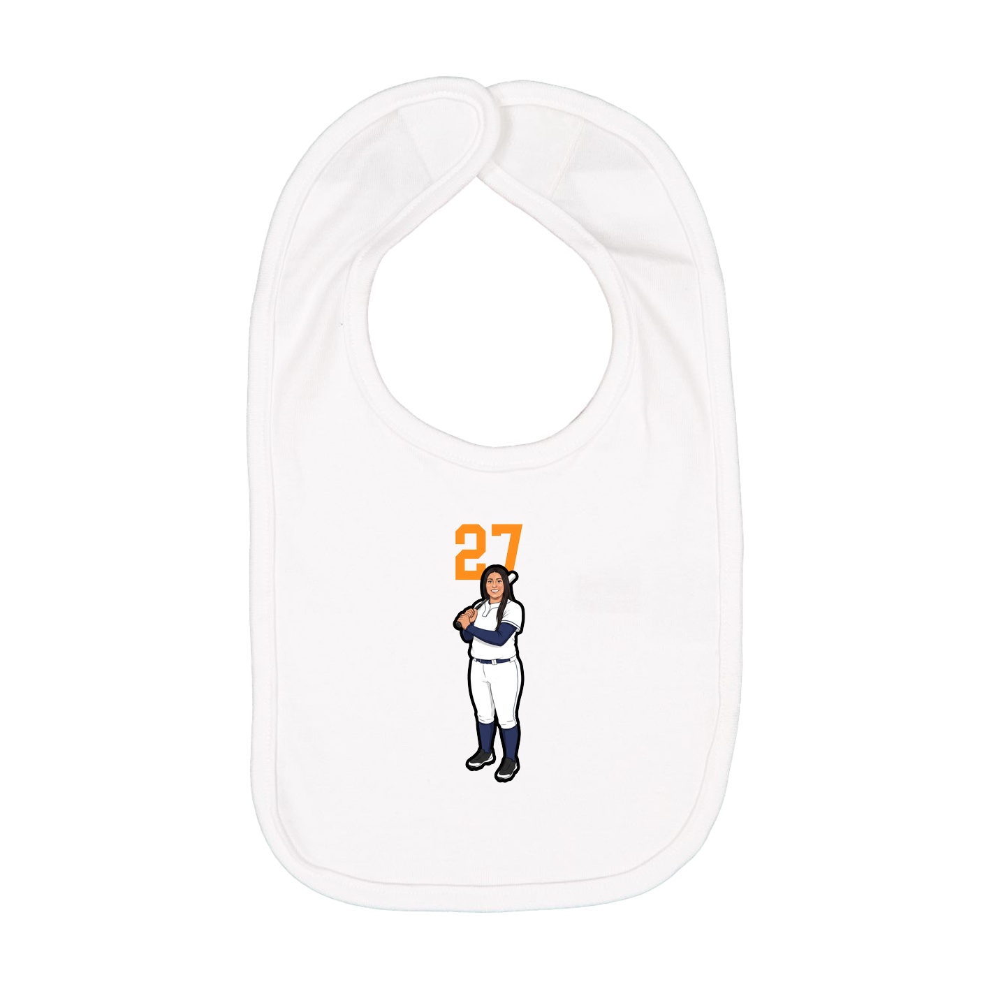 Infant Bib — Number Top in White