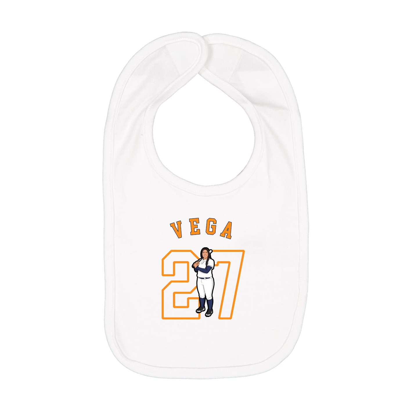 Infant Bib — Shirsey Arch in White