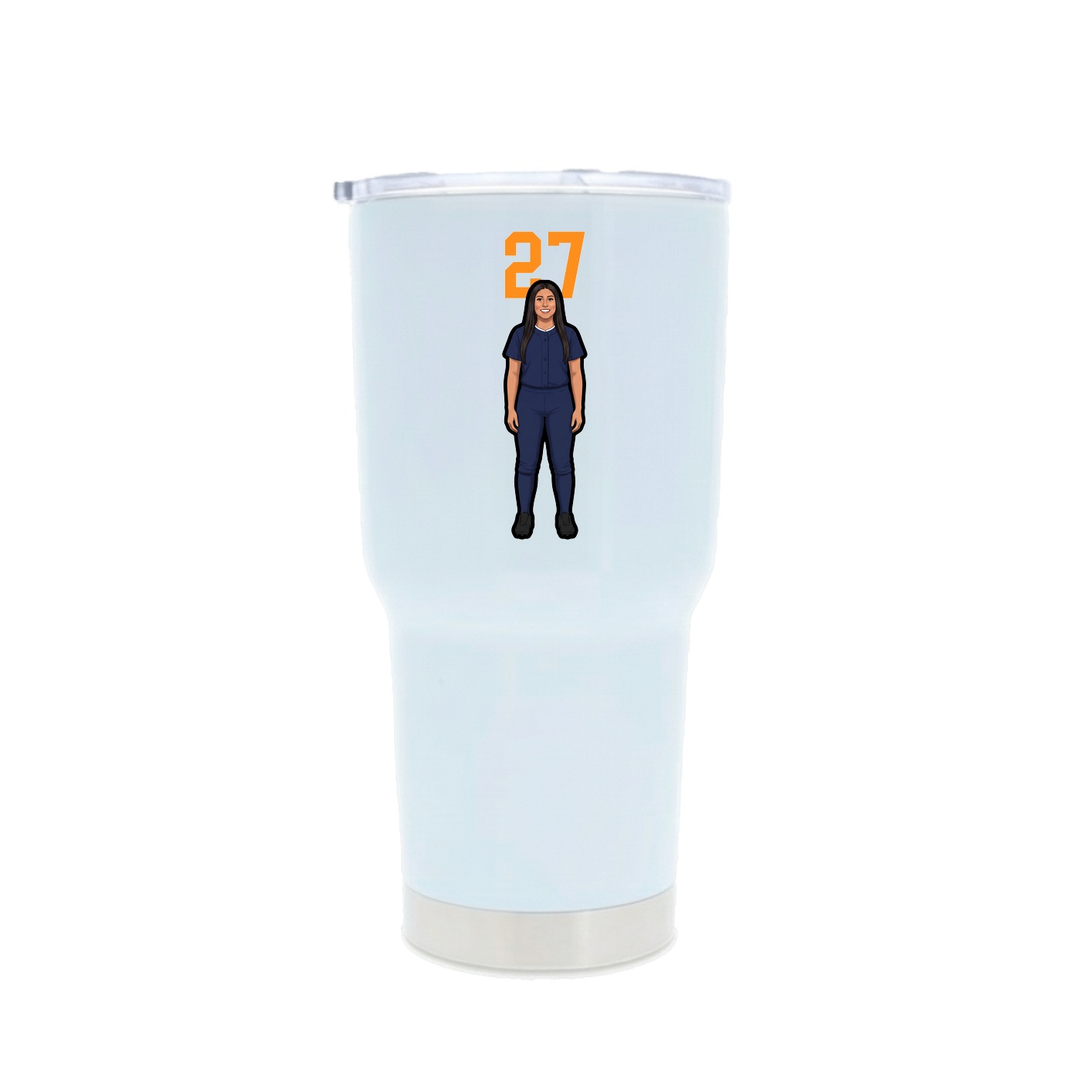 30oz Stainless Steel Tumbler — Number Top in White