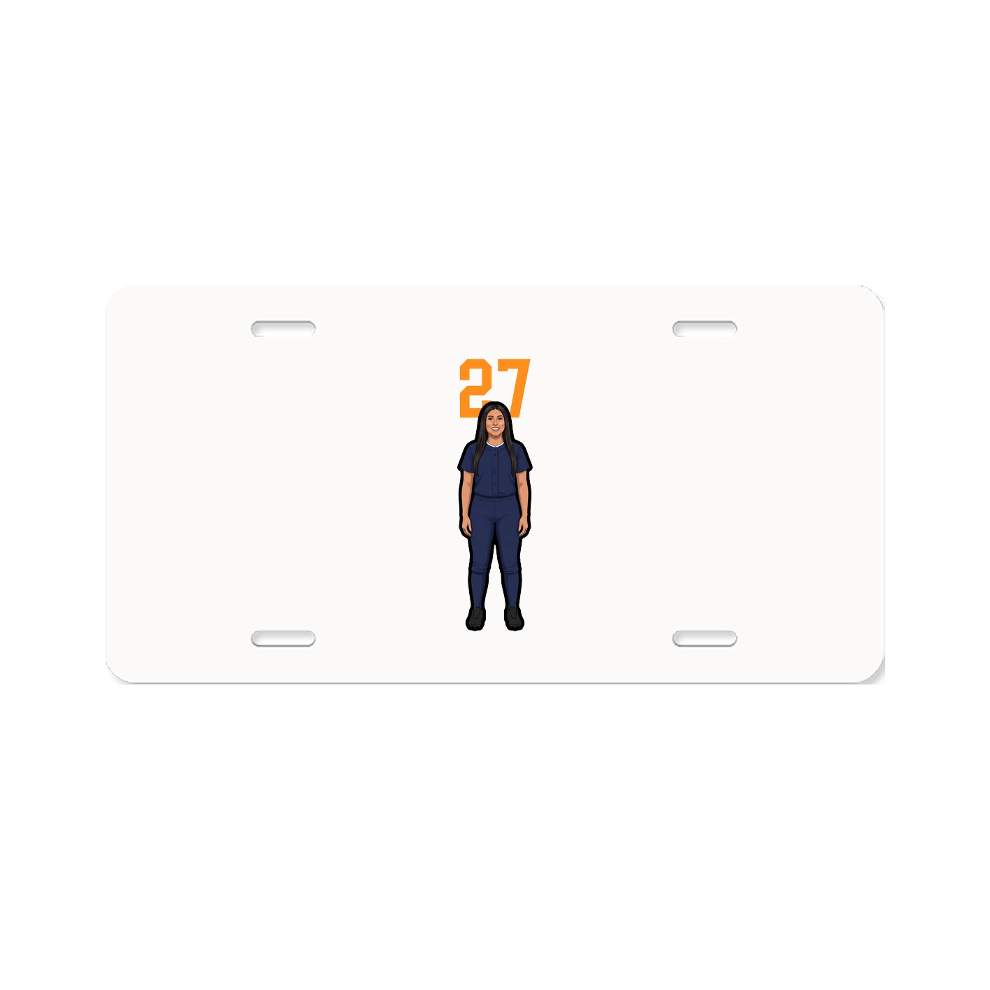 License Plate — Number Top in Classic