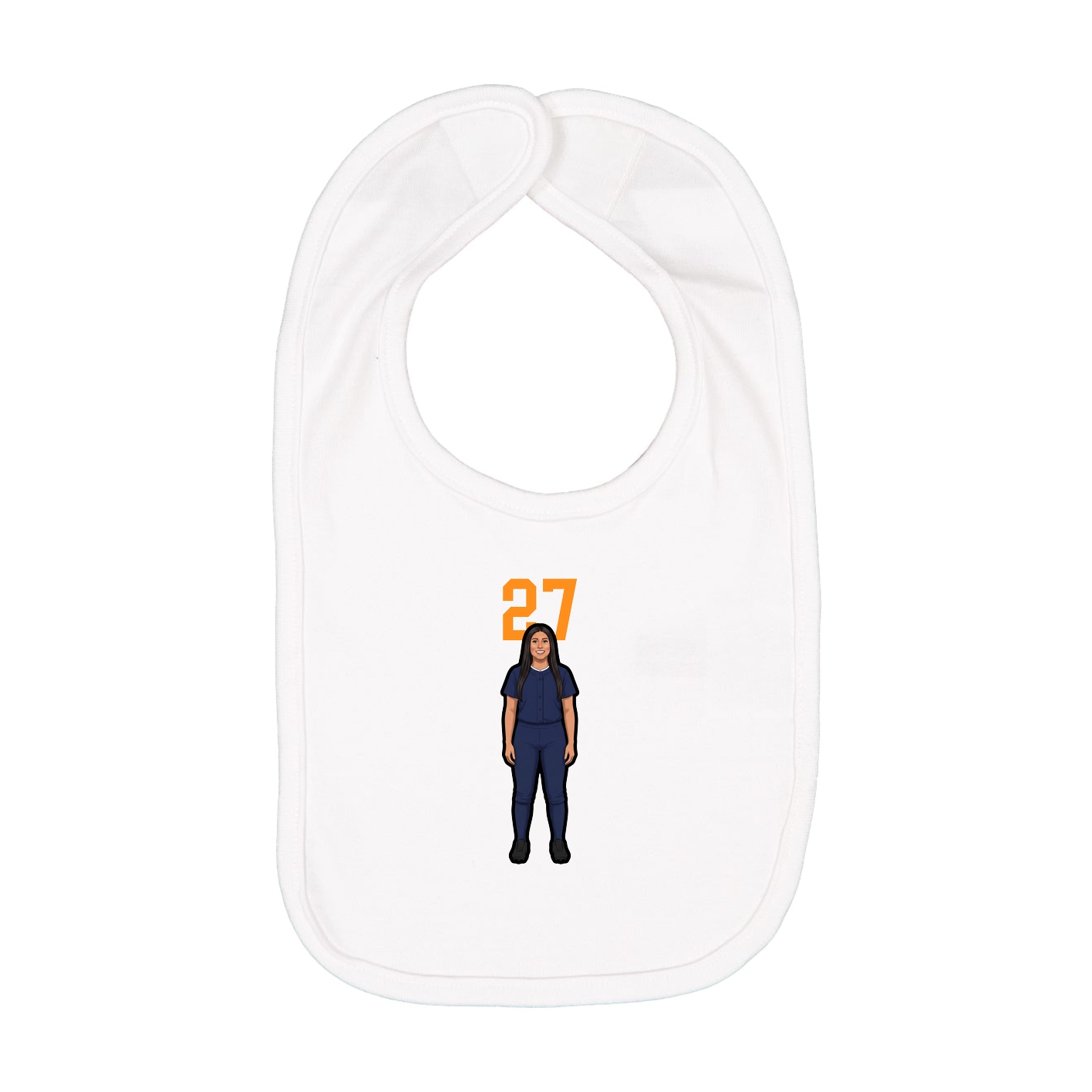 Infant Bib — Number Top in White