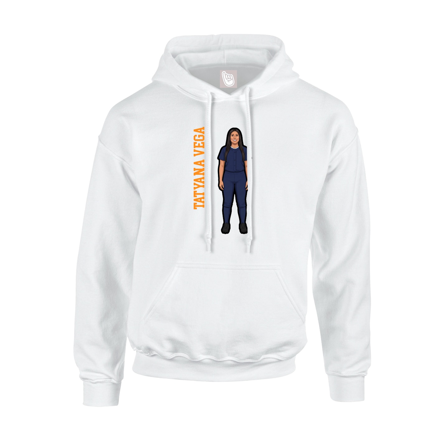 Youth Hoodie — Name Vertical in White