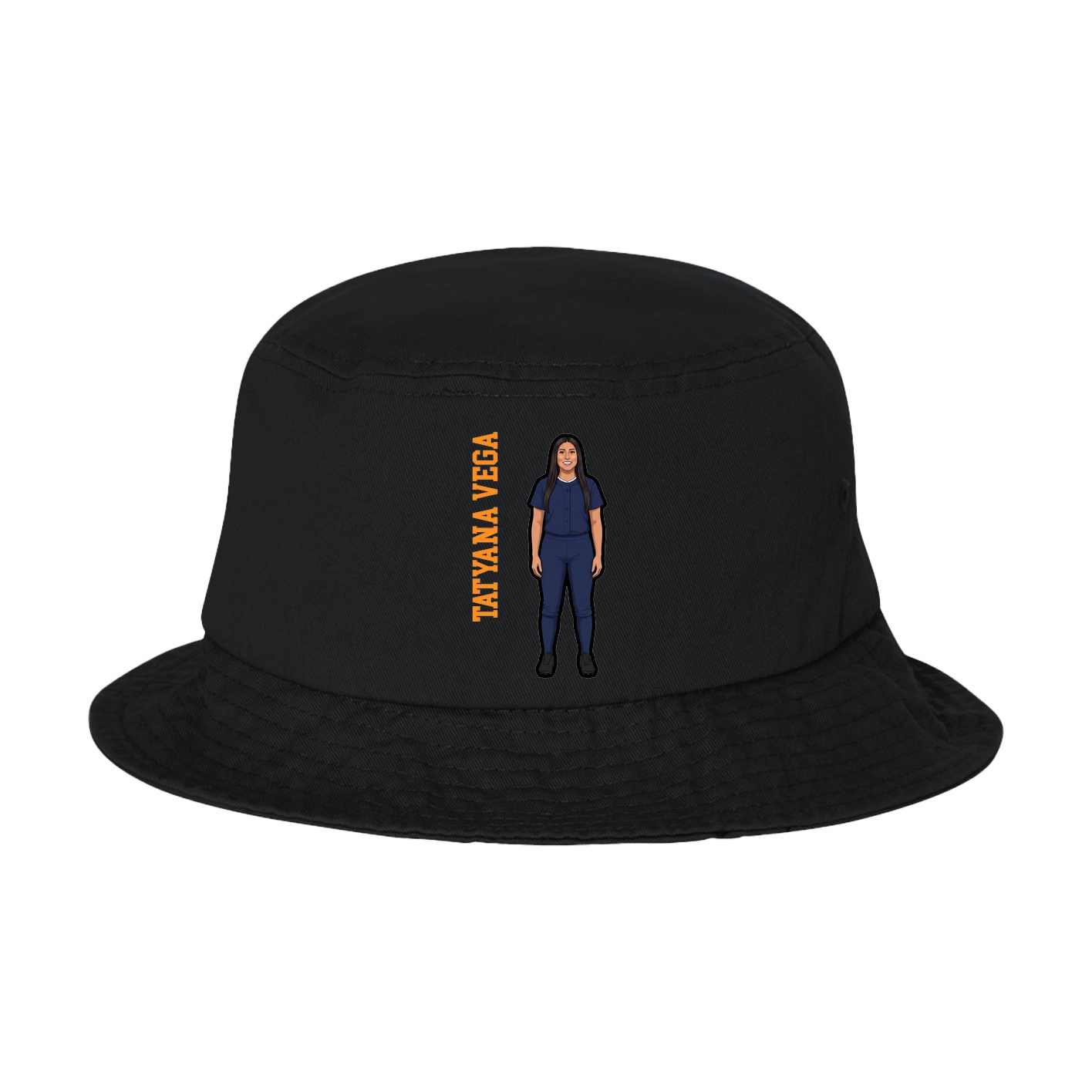 Bucket Cap — Name Vertical in Black