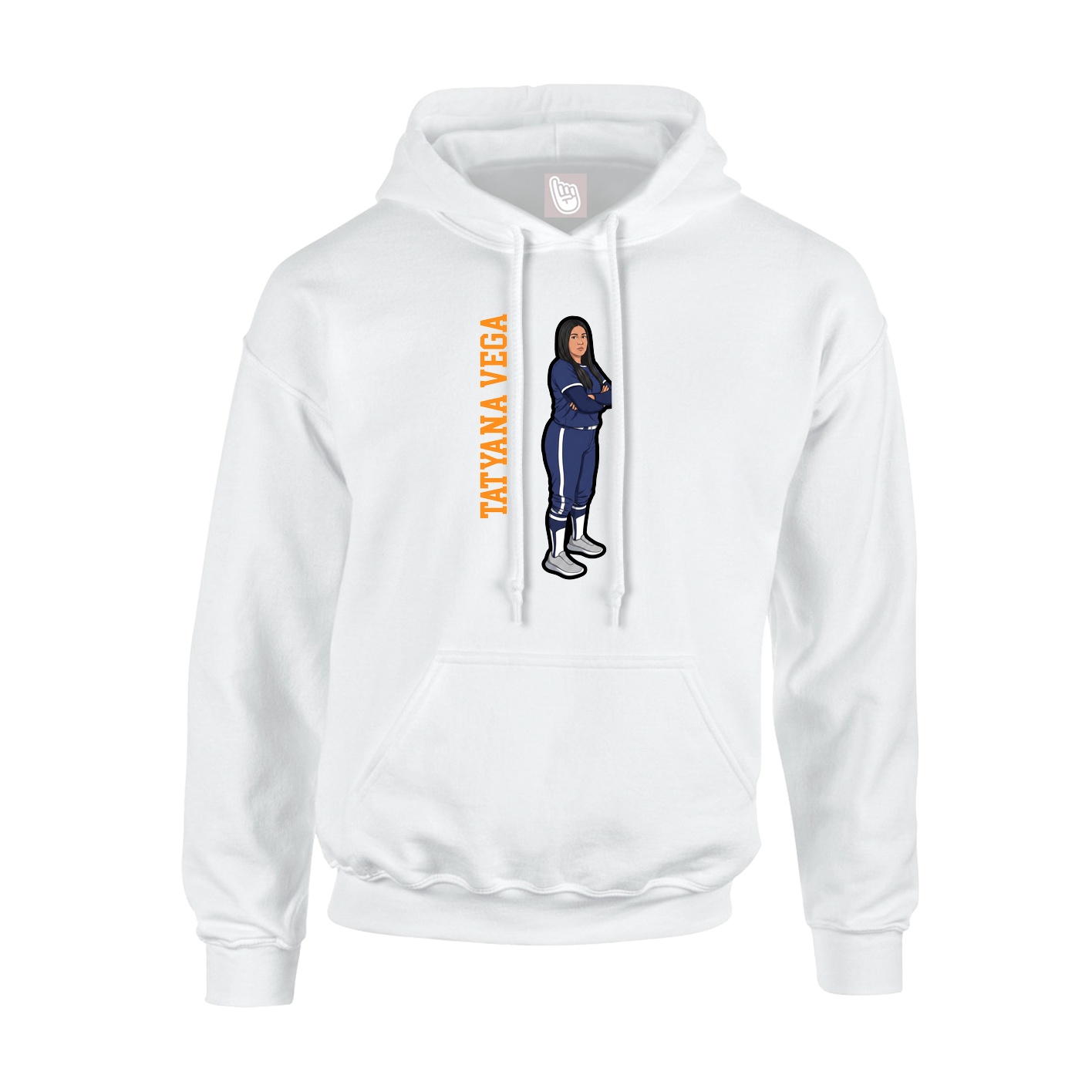 Hoodie — Name Vertical in White