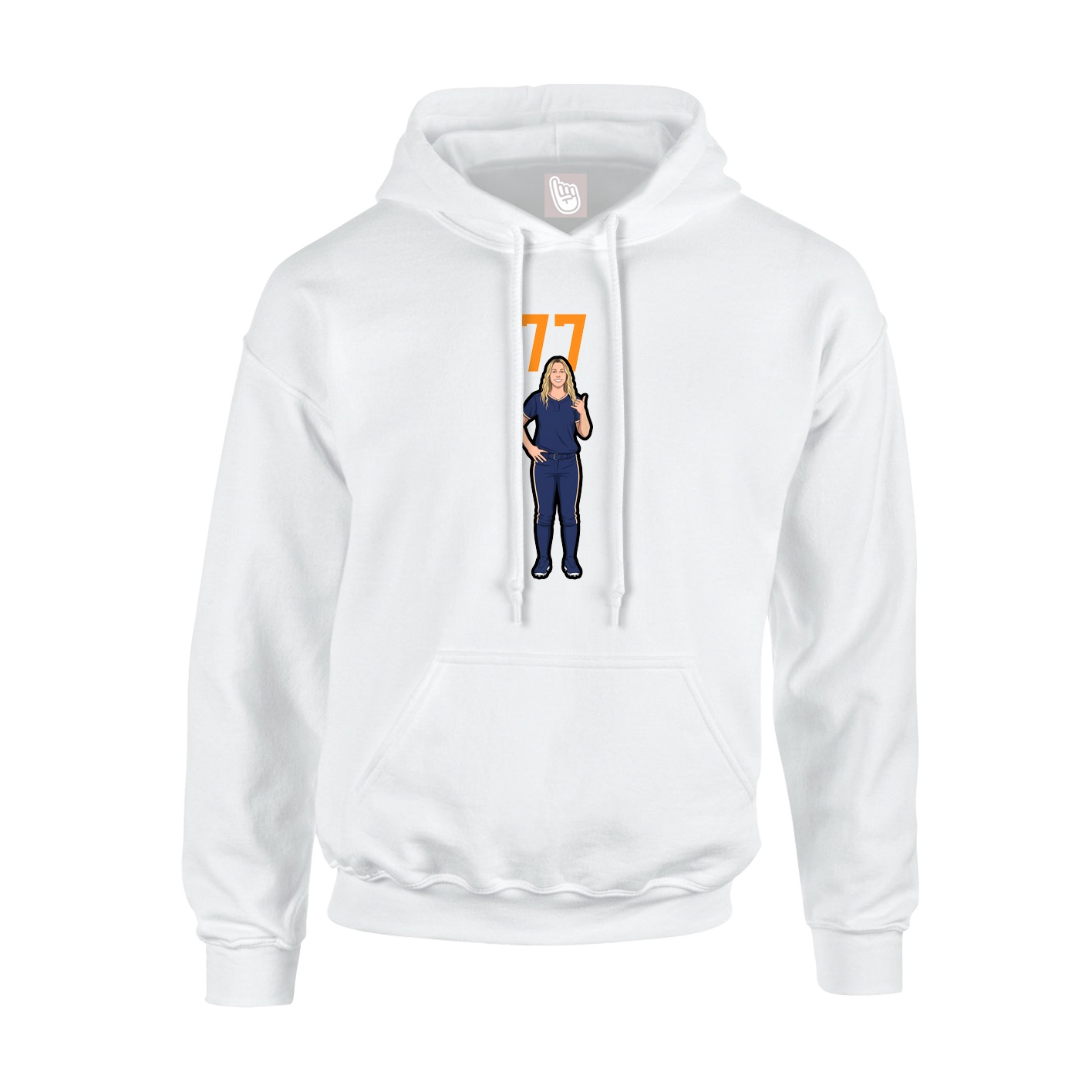 Hoodie — Number Top in White