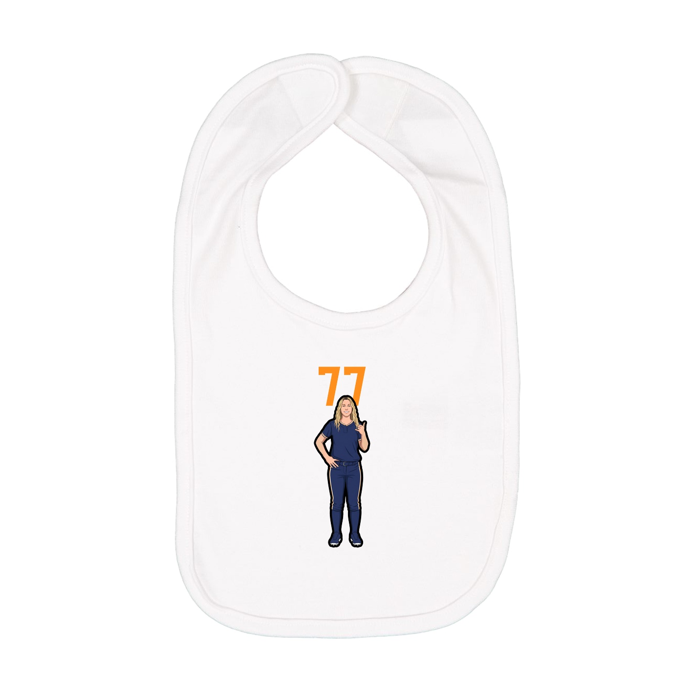 Infant Bib — Number Top in White