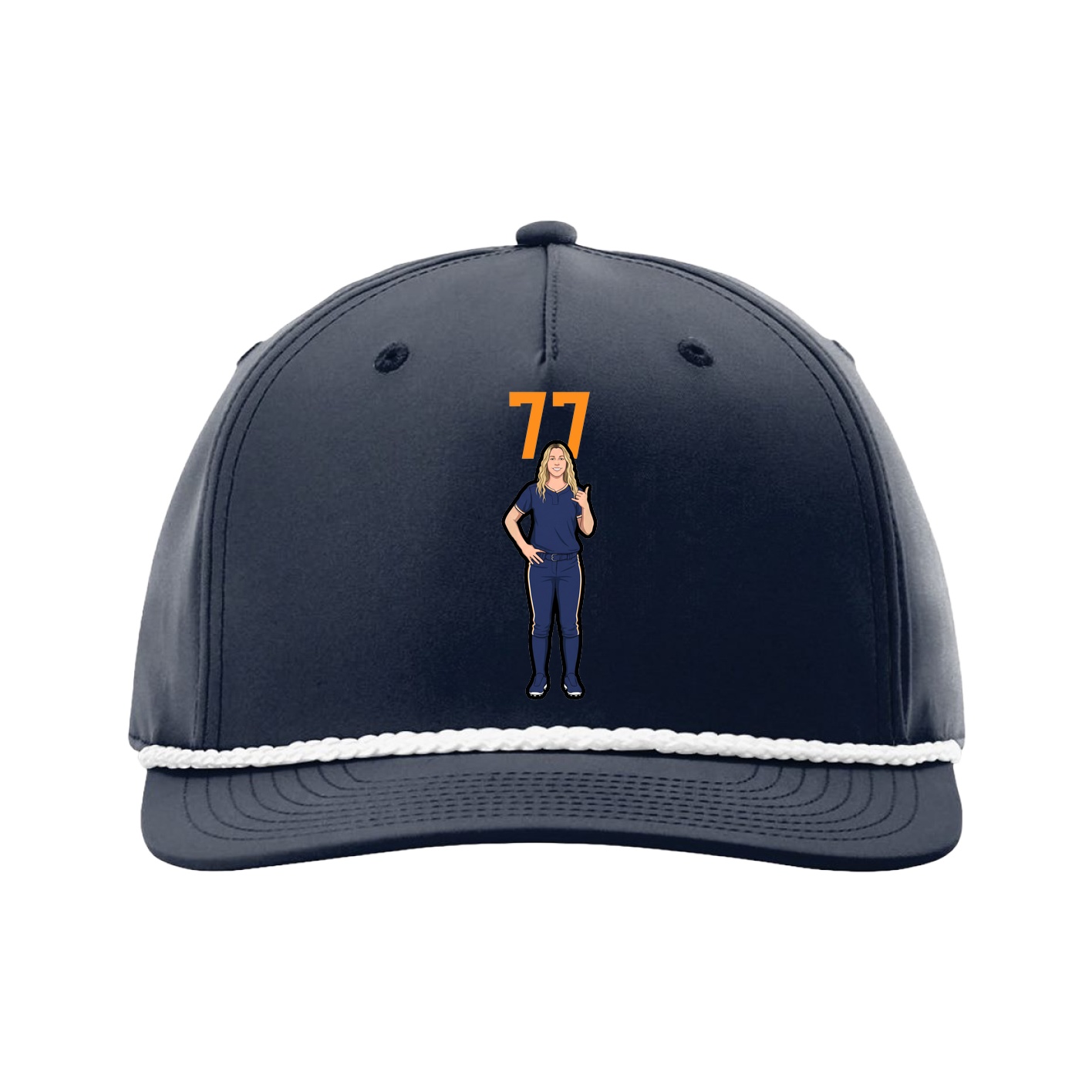 Five-Panel Classic Rope Cap — Number Top in Navy