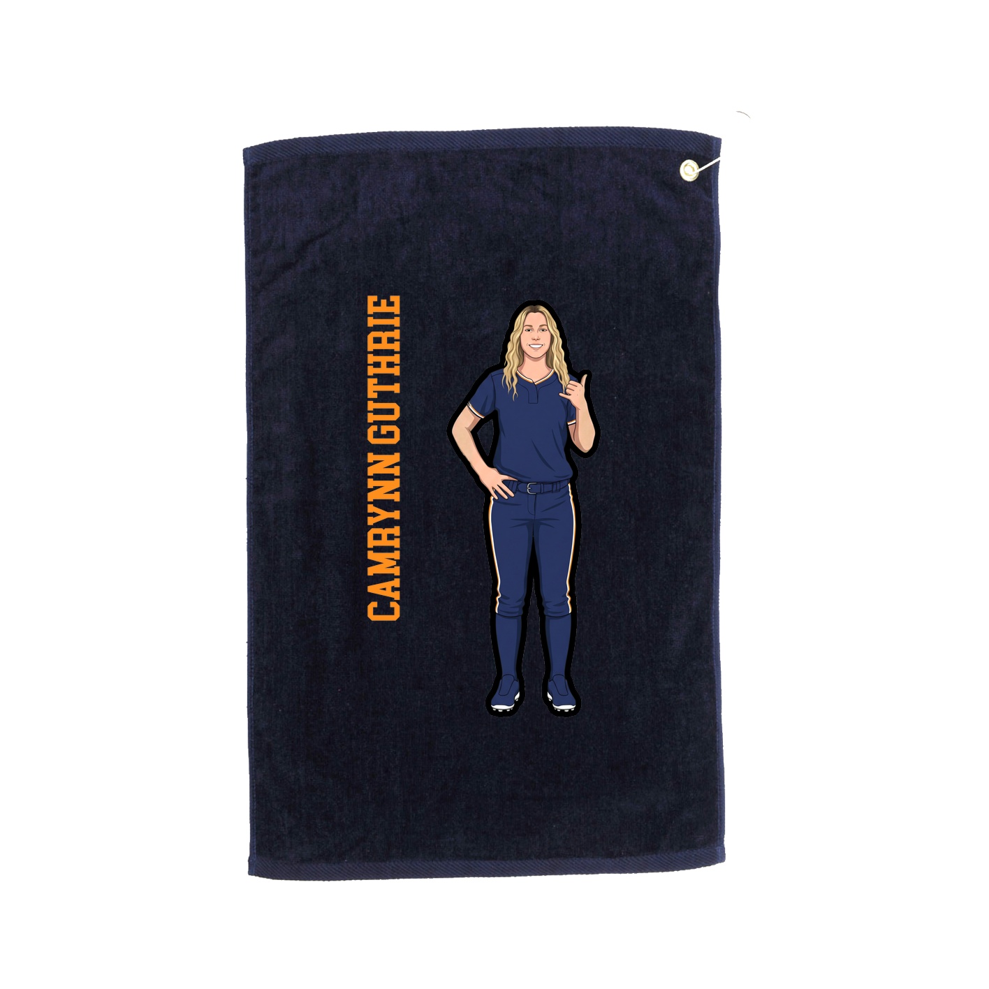Golf Towel — Name Vertical in Navy