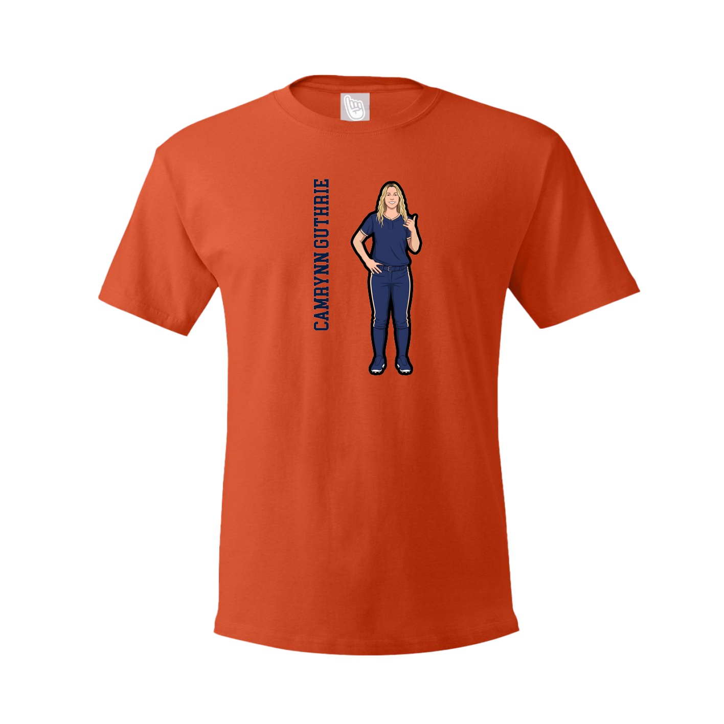 Youth Tee — Name Vertical in Orange