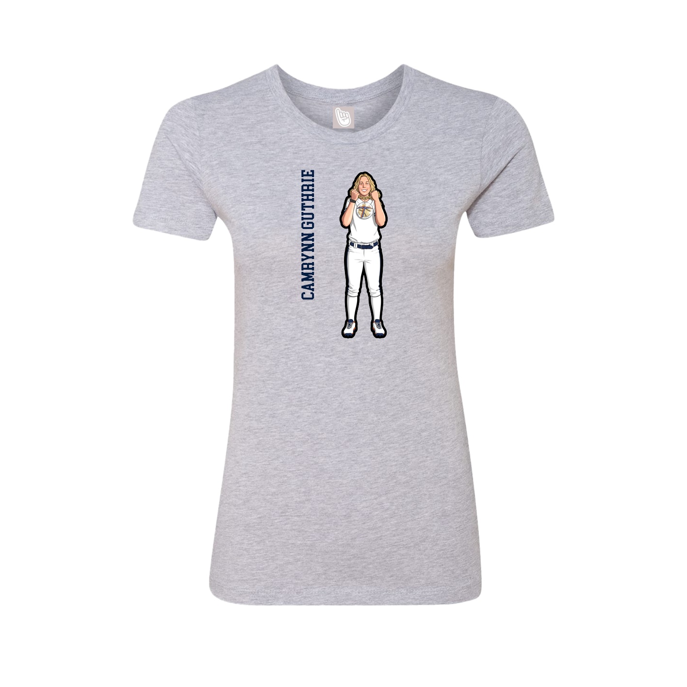 Womens Tee — Name Vertical in Grey