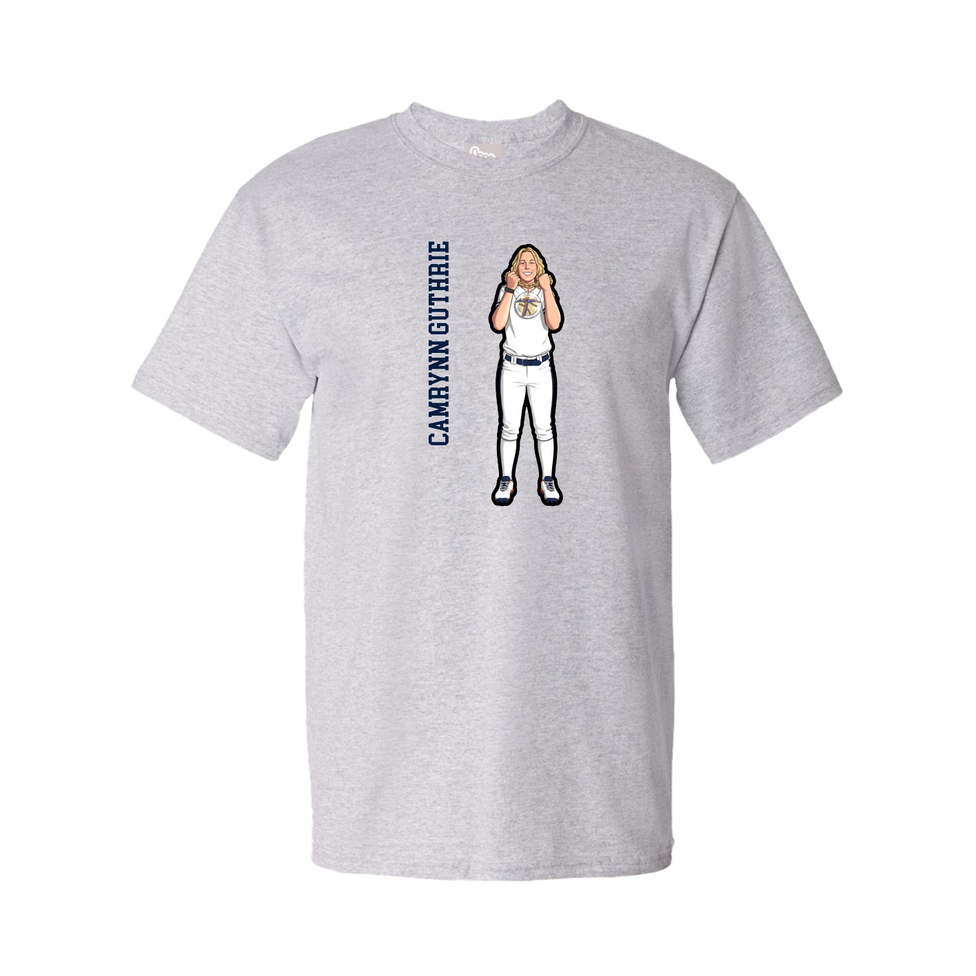 Youth Tee — Name Vertical in Grey