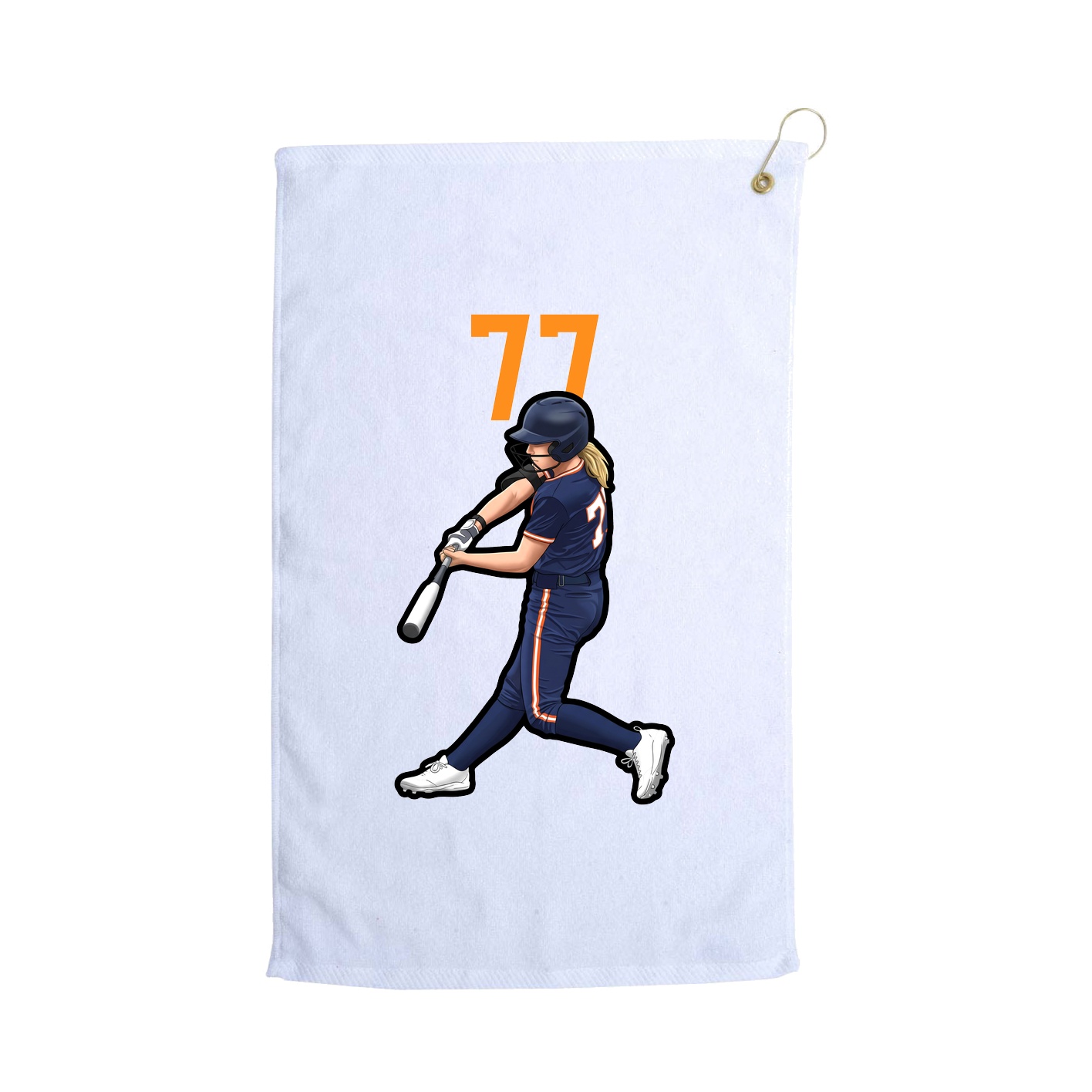 Golf Towel — Number Top in White