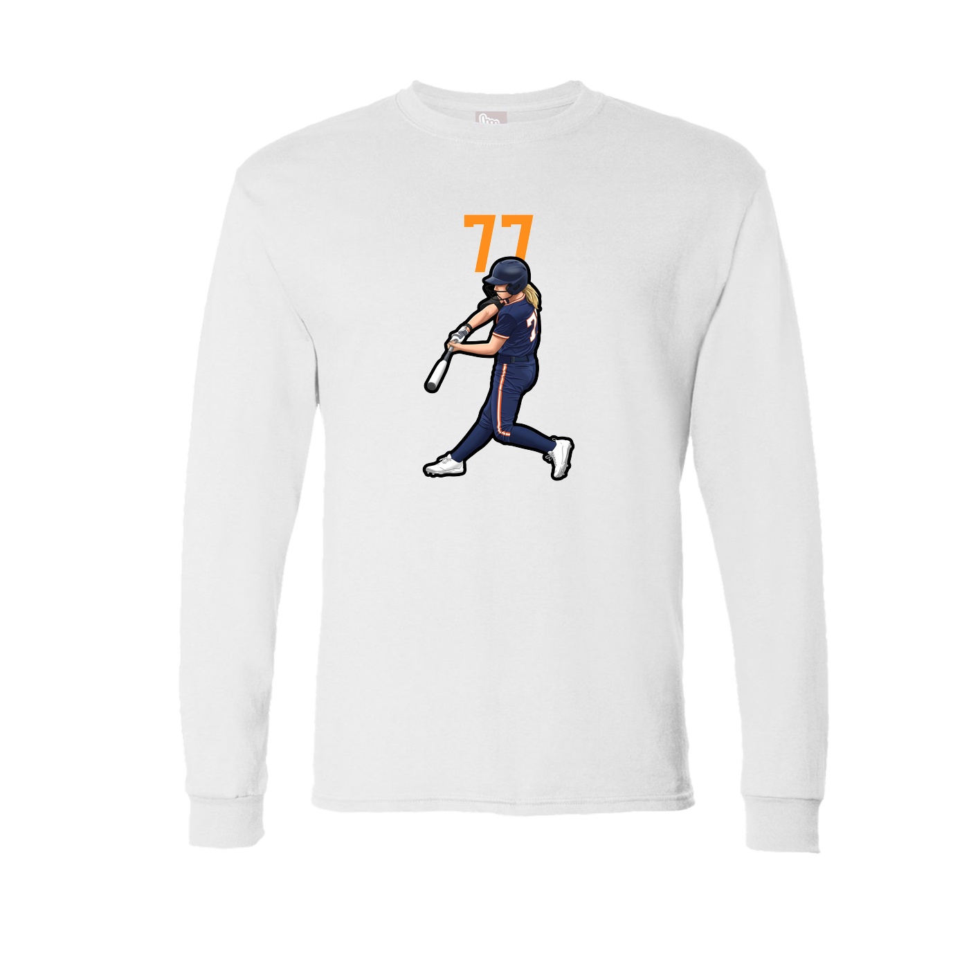 Long Sleeve Tee — Number Top in White