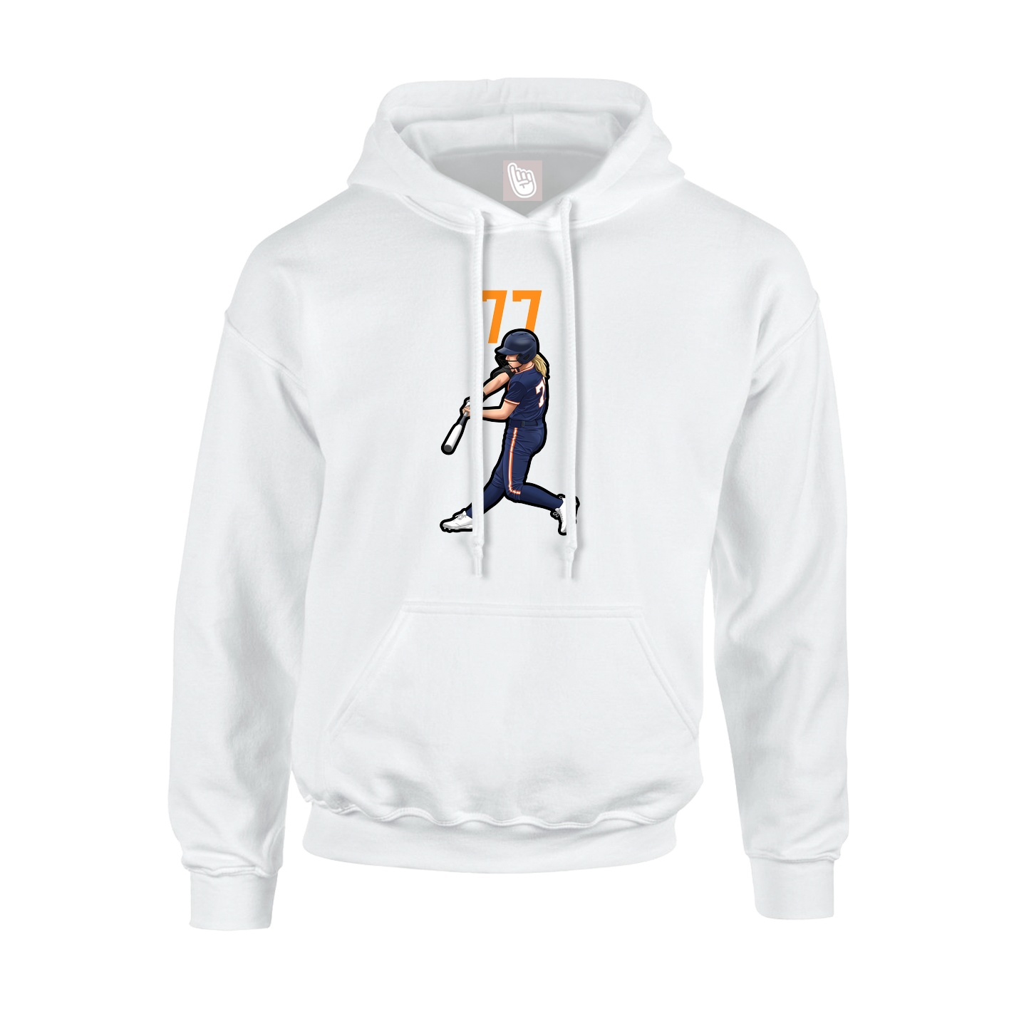 Youth Hoodie — Number Top in White