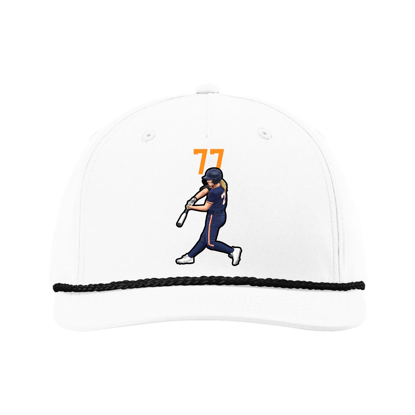 Five-Panel Classic Rope Cap — Number Top in White