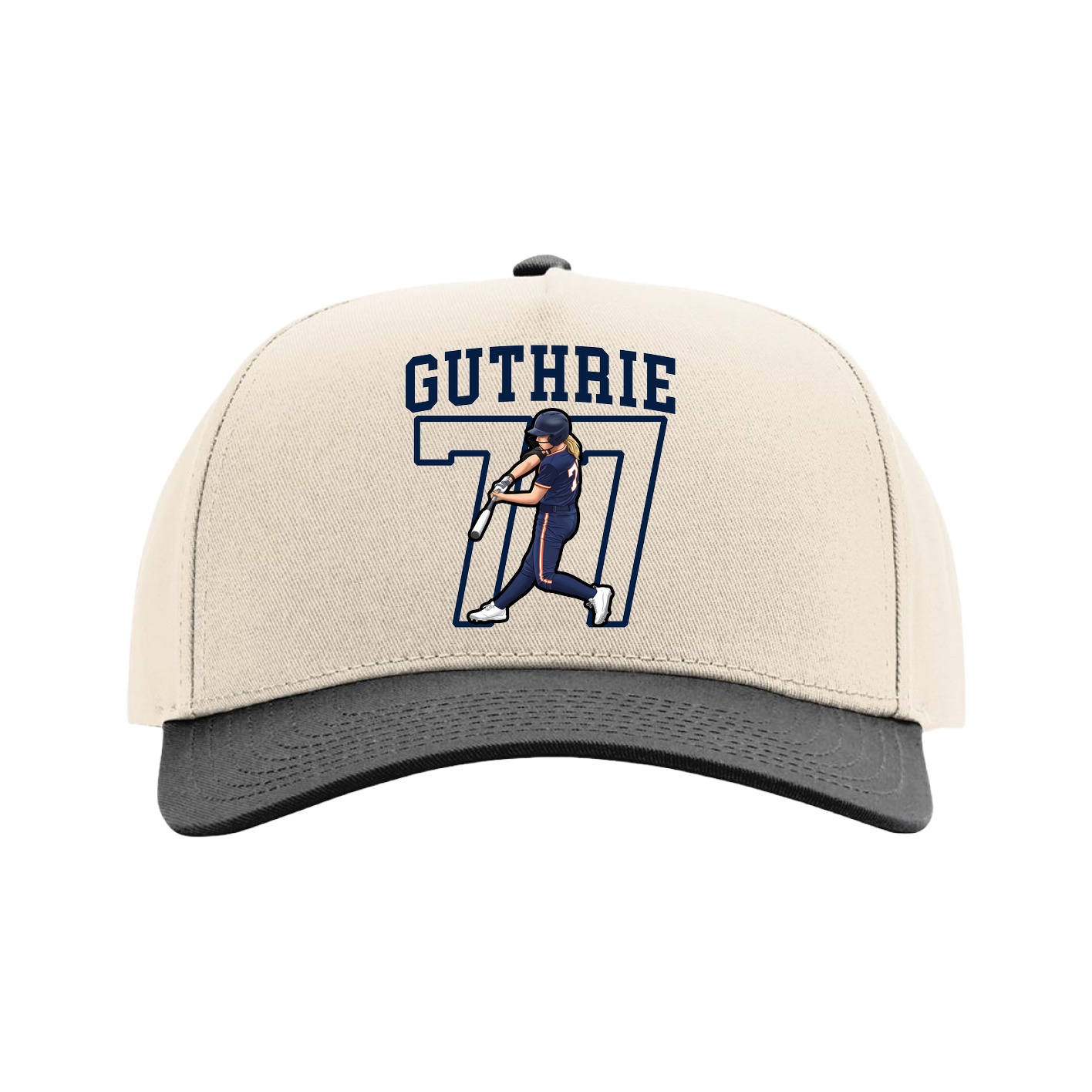 Full Fabric Five-Panel Champ Cap — Shirsey in Cream/Black