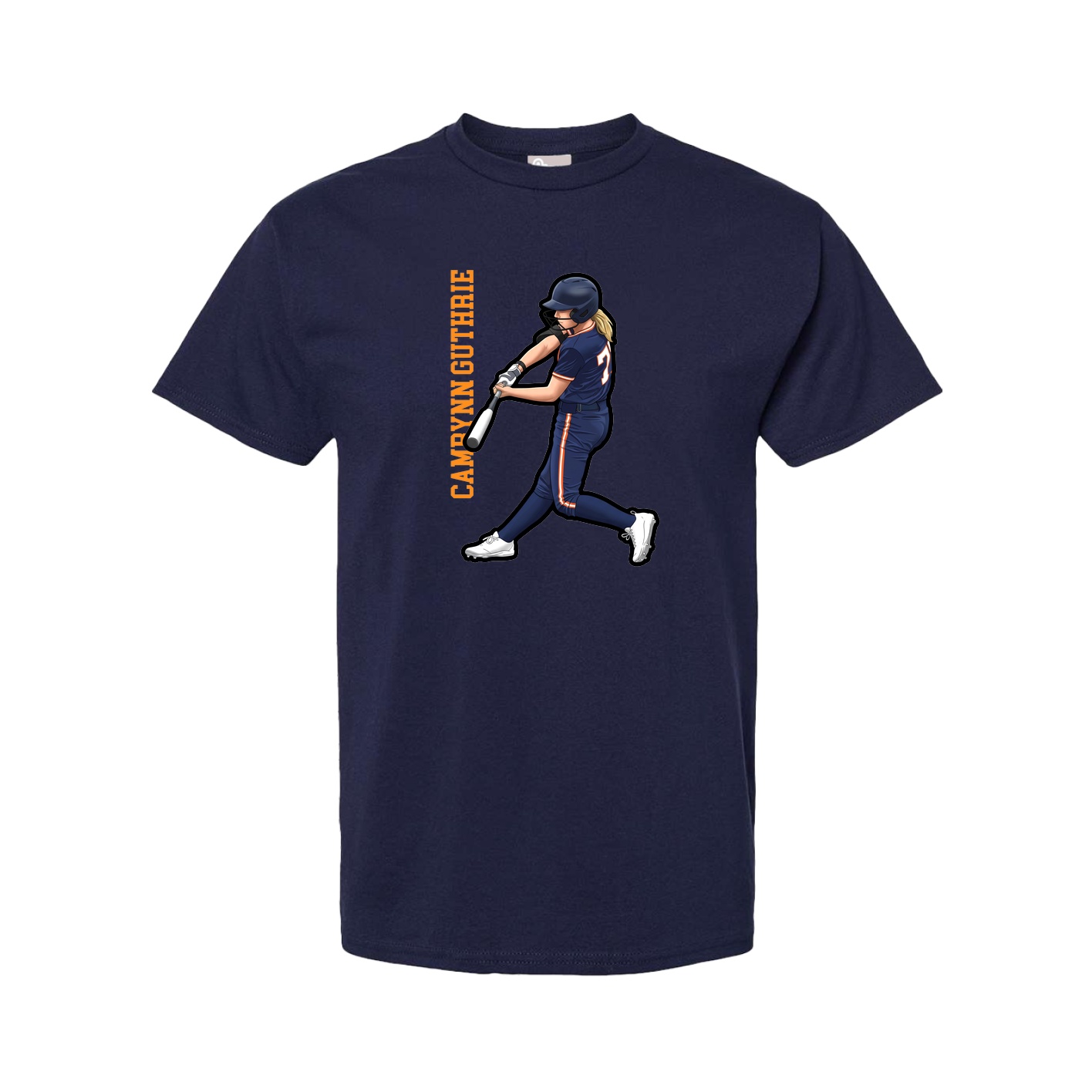 Youth Tee — Name Vertical in Navy