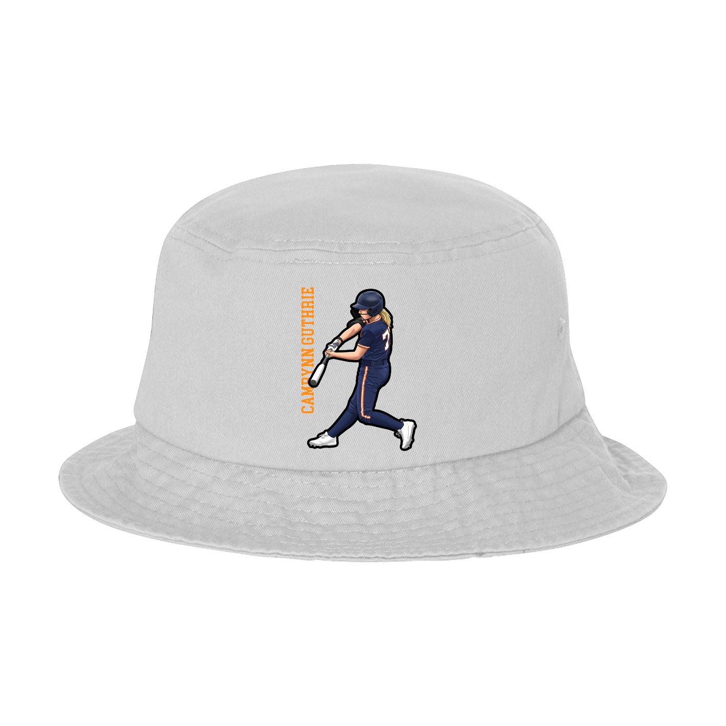 Bucket Cap — Name Vertical in White
