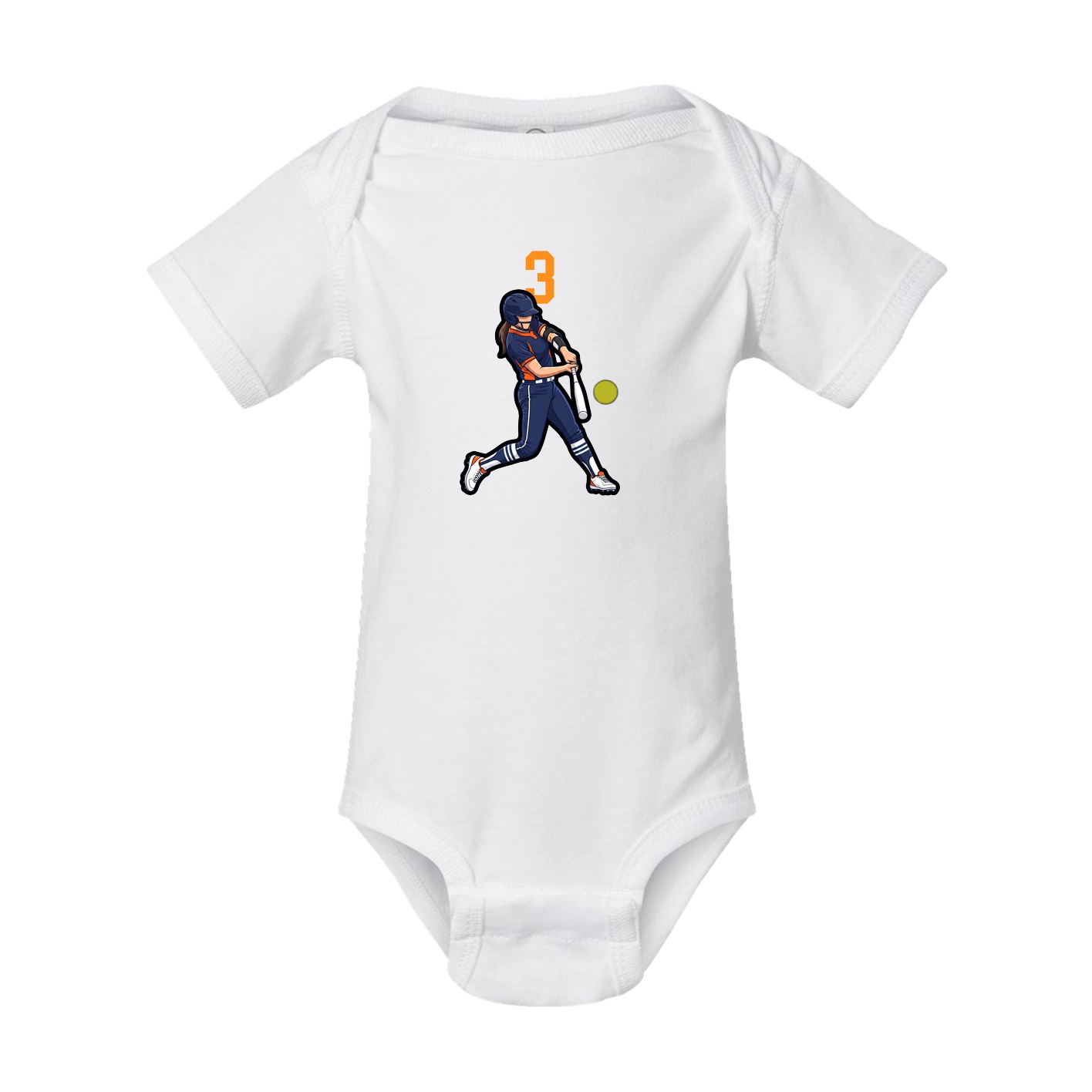Baby Onesie — Number Top in White