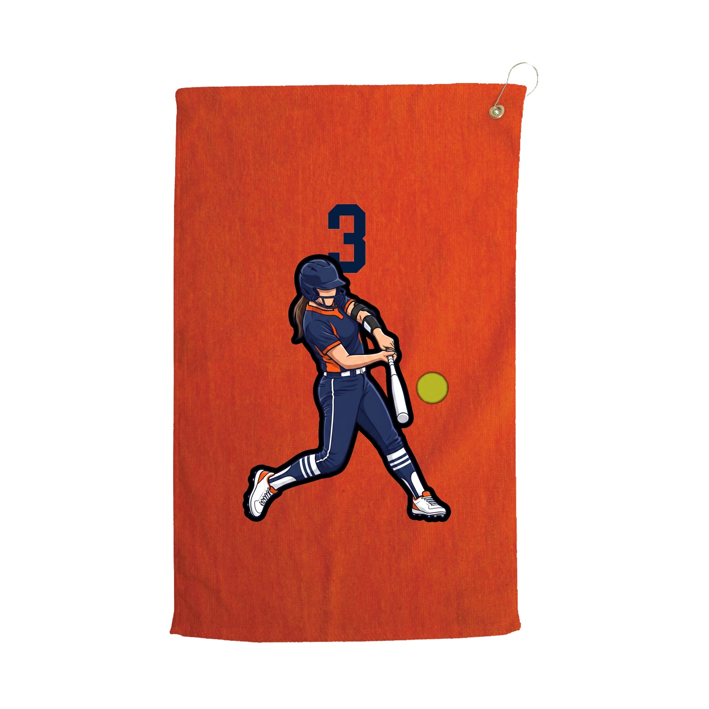 Golf Towel — Number Top in Orange