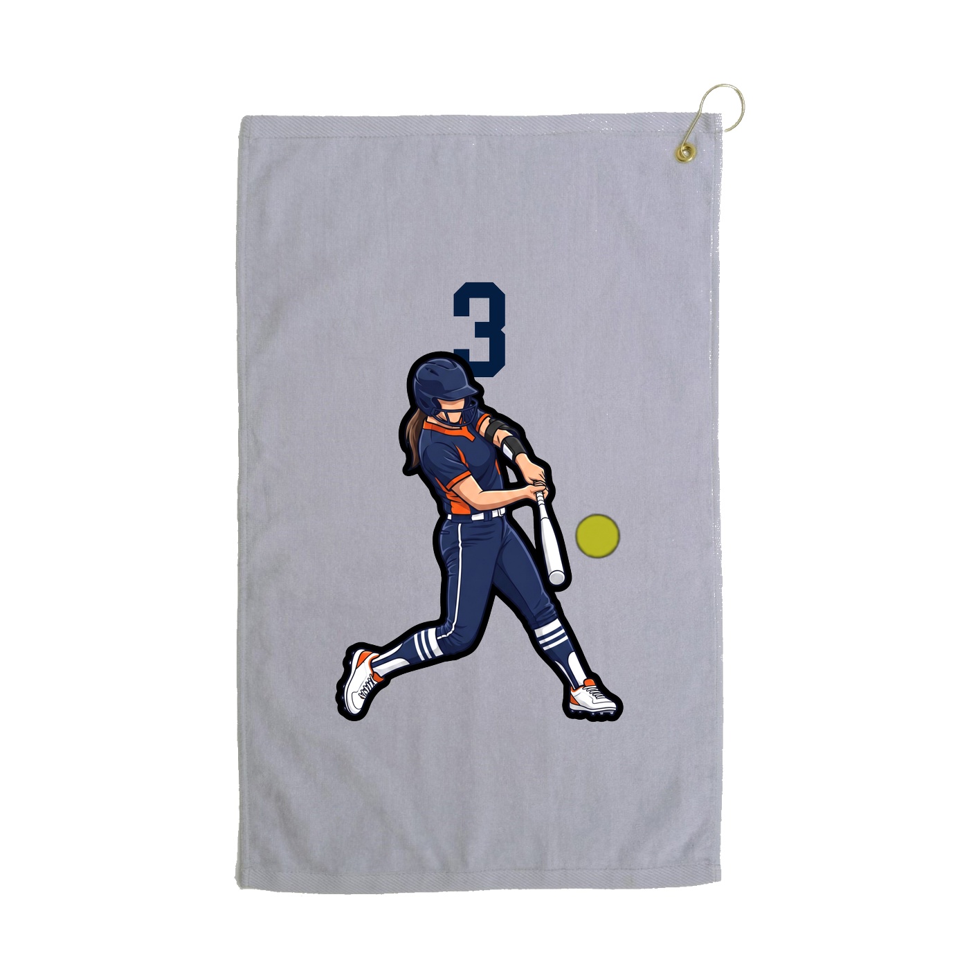 Golf Towel — Number Top in Grey