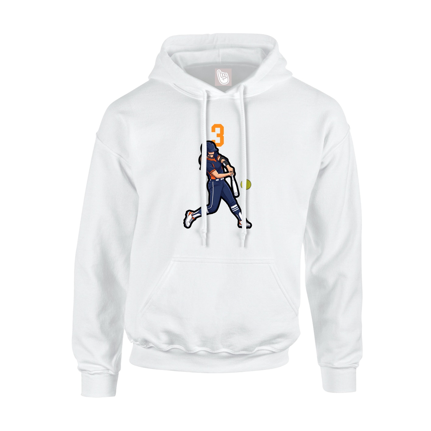 Youth Hoodie — Number Top in White