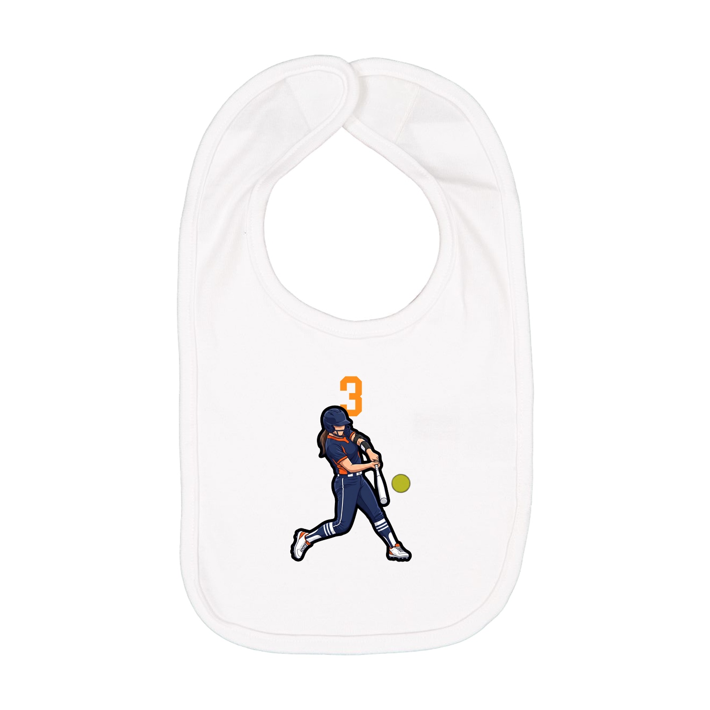 Infant Bib — Number Top in White
