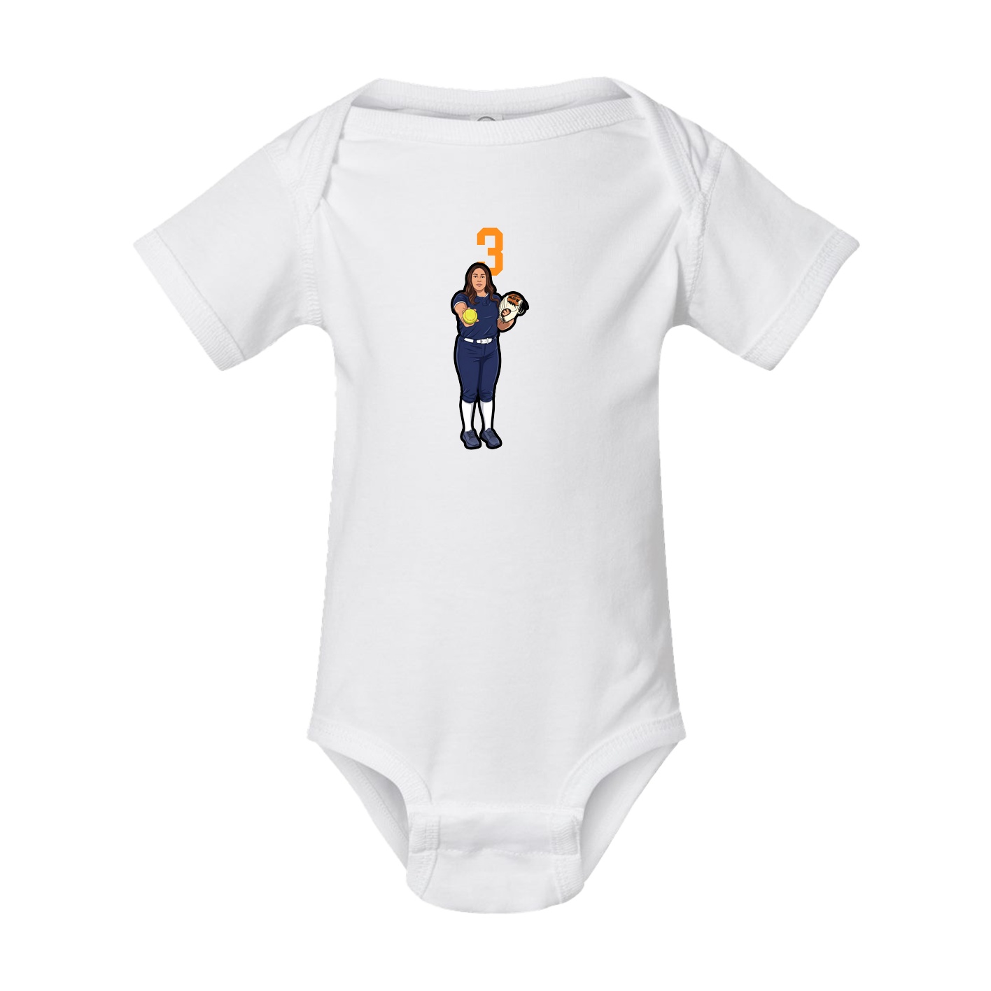 Baby Onesie — Number Top in White