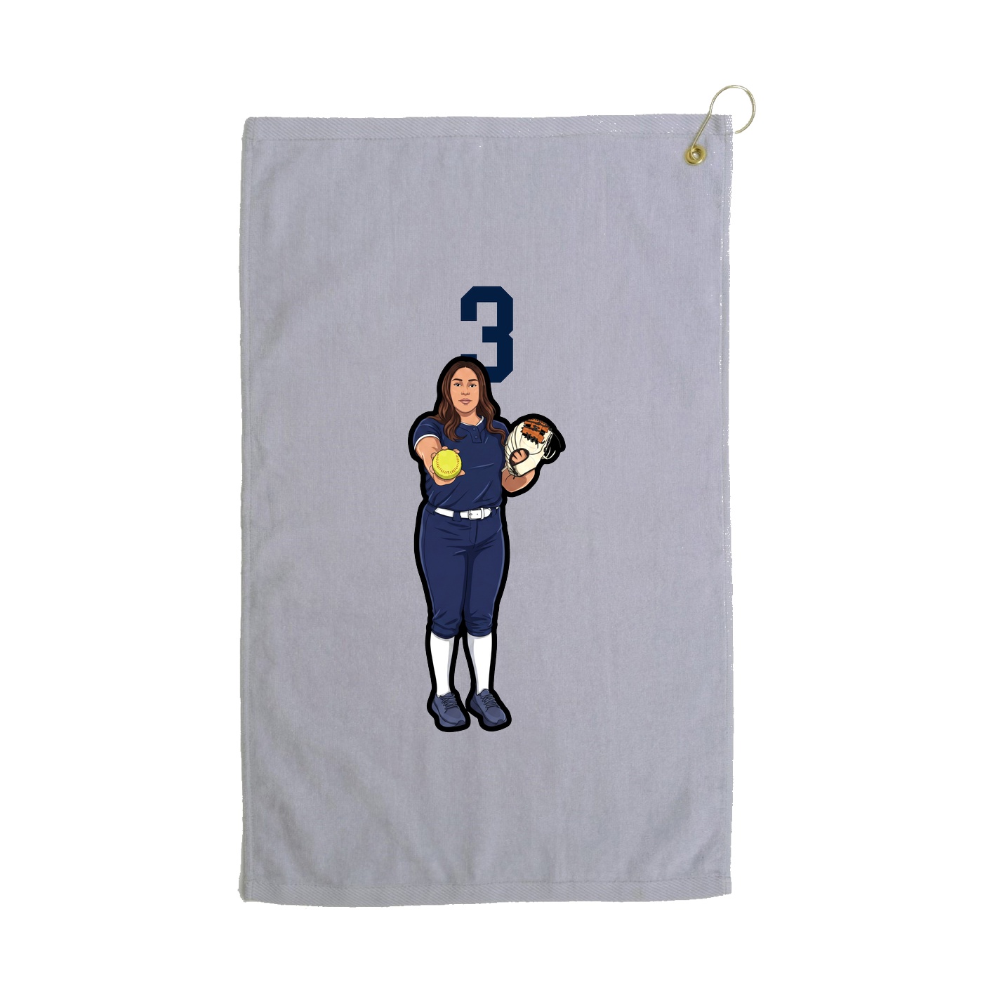 Golf Towel — Number Top in Grey