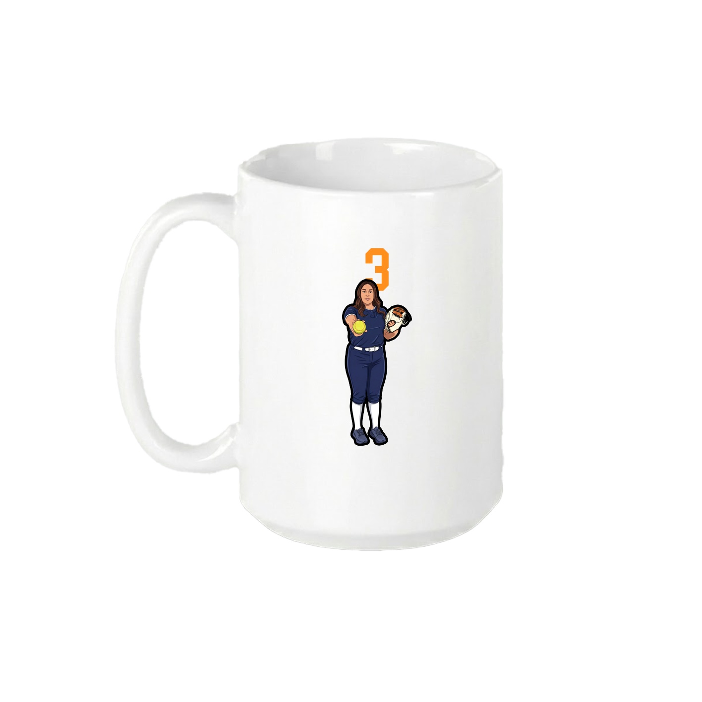 15oz Coffee Mug — Number Top in White