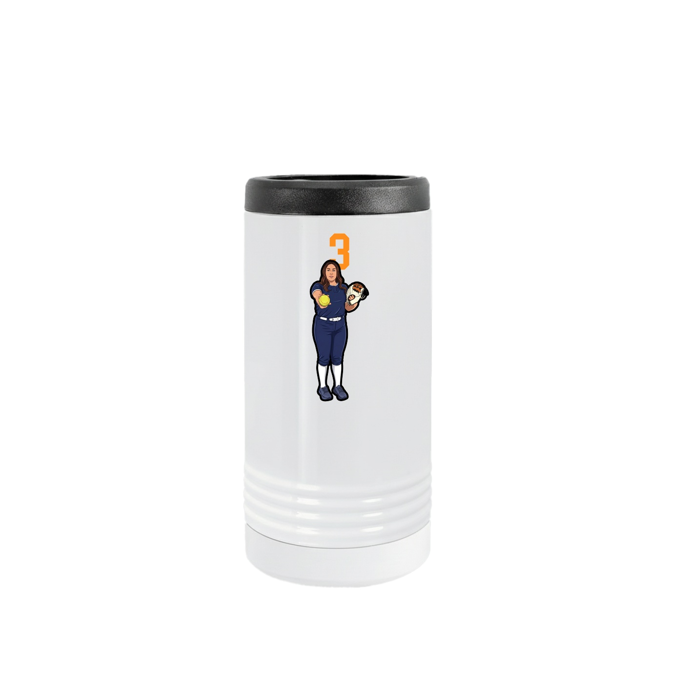 Slim Beverage Holder — Number Top in White