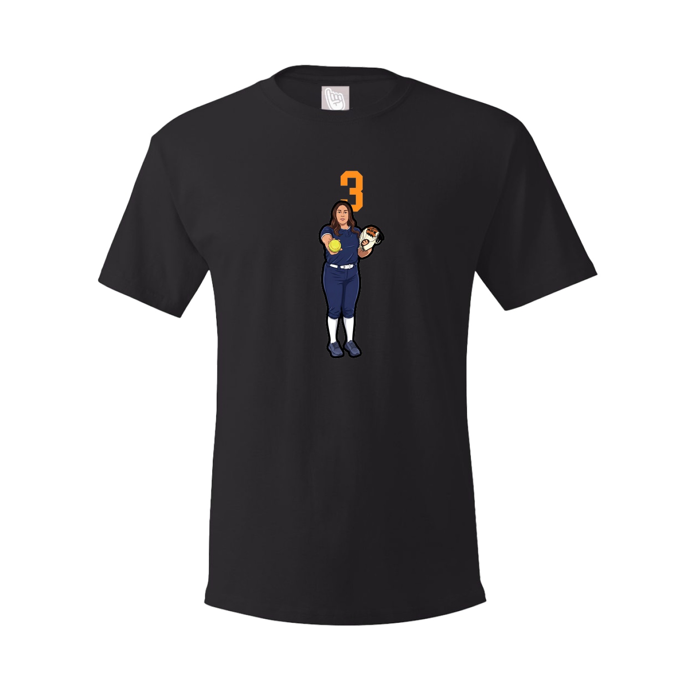 Youth Tee — Number Top in Black