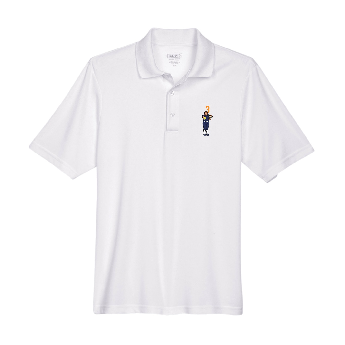 Performance Polo — Number Top in White