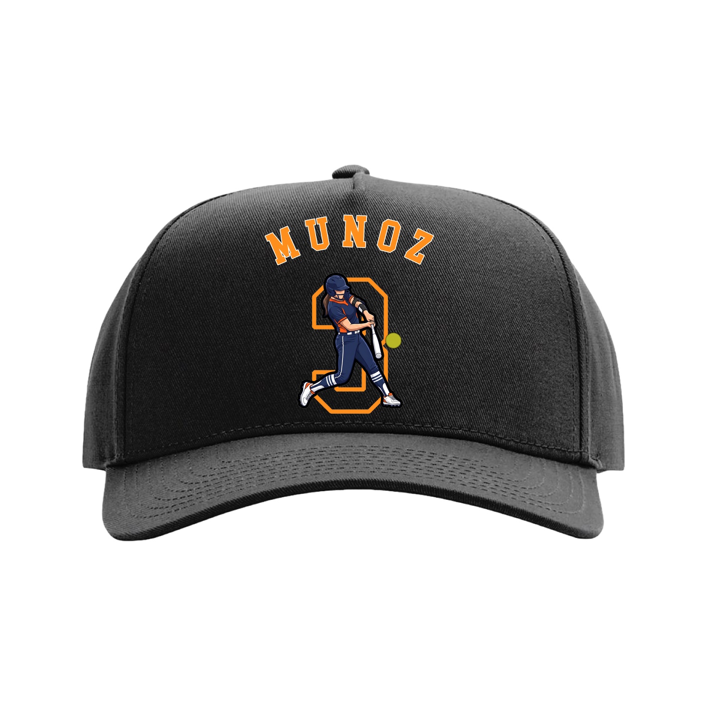 Full Fabric Five-Panel Champ Cap — Shirsey Arch in Black