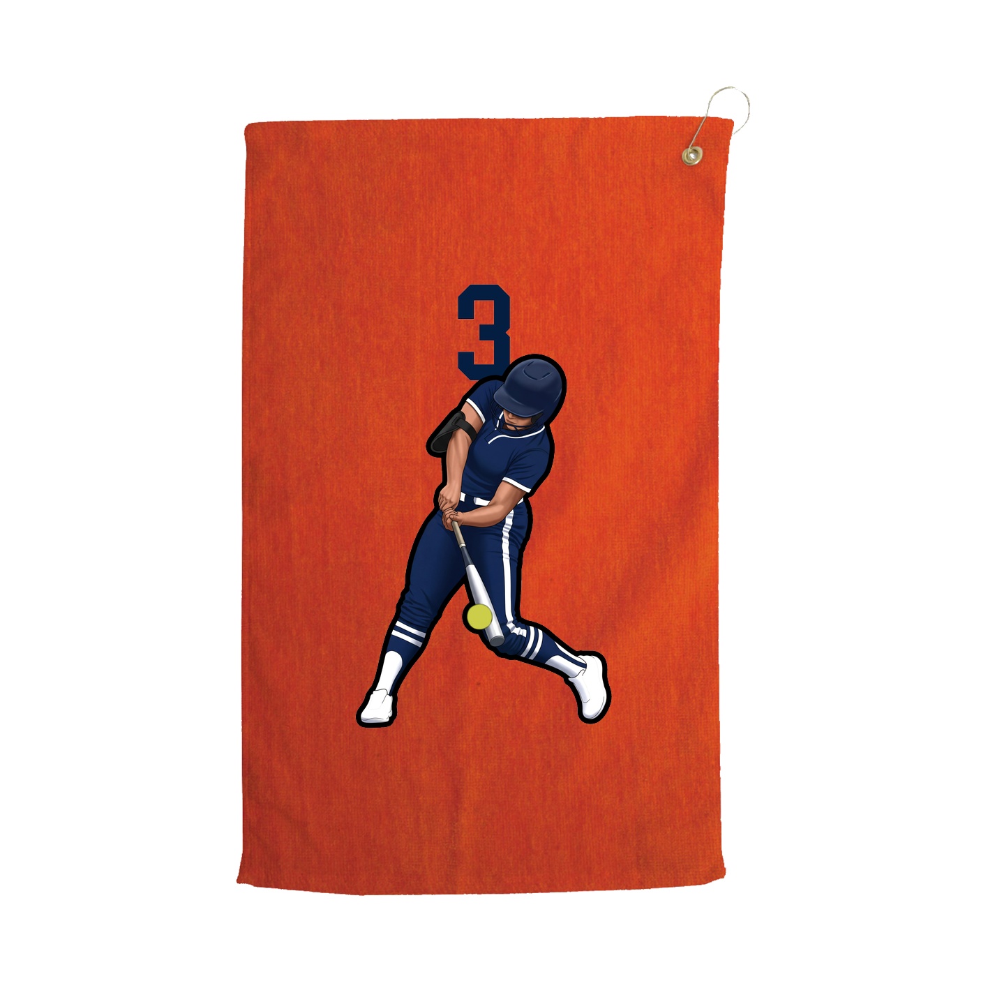 Golf Towel — Number Top in Orange