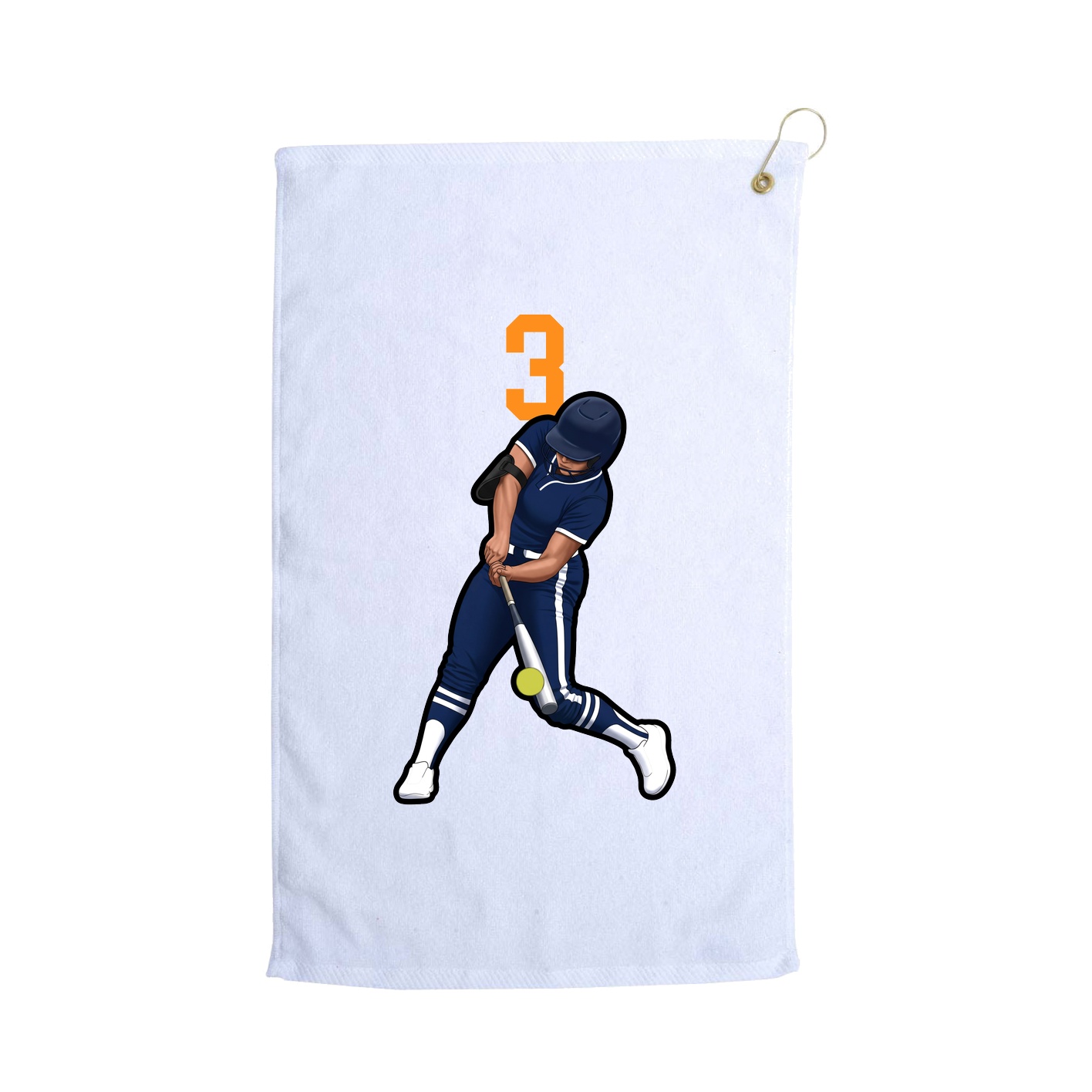 Golf Towel — Number Top in White