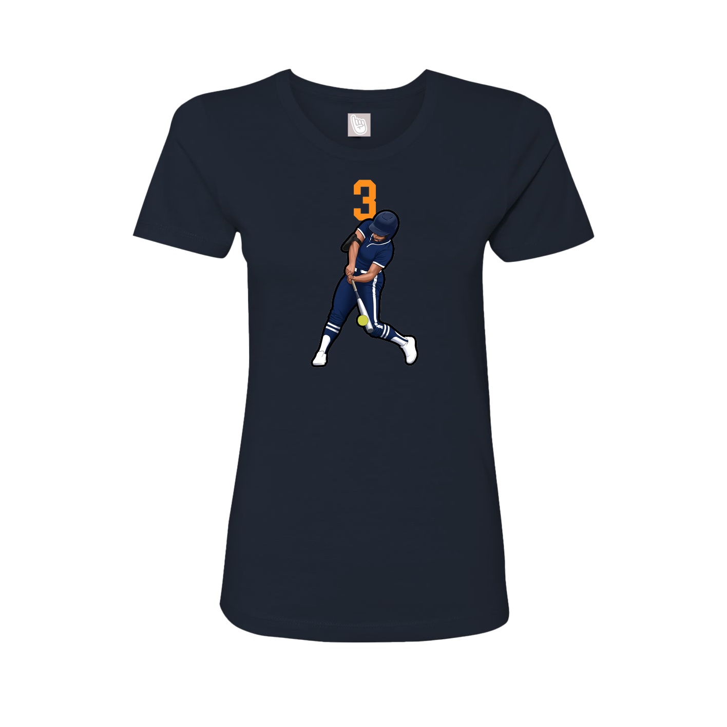 Womens Tee — Number Top in Navy
