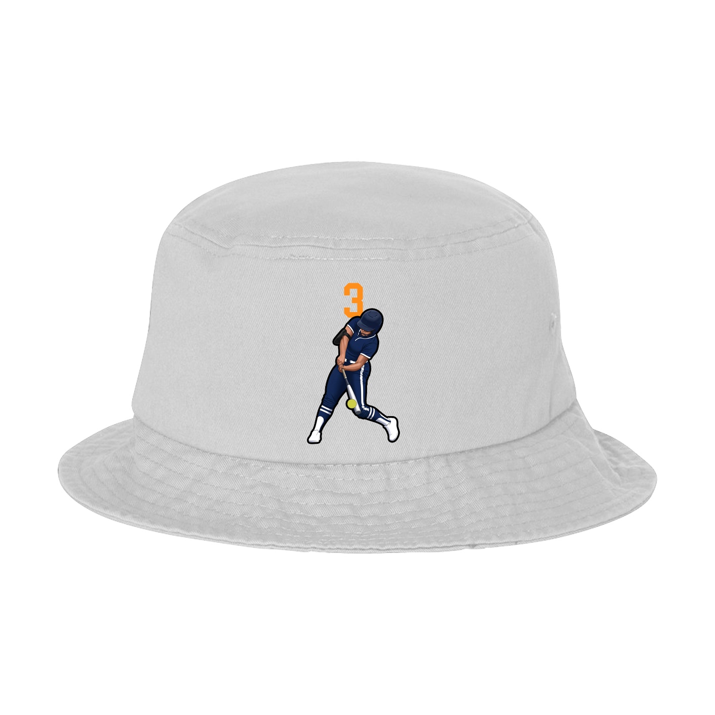 Bucket Cap — Number Top in White