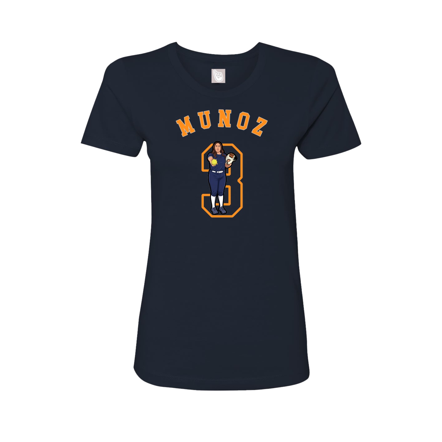 Fitted Women's Tee — Shirsey Arch in Navy