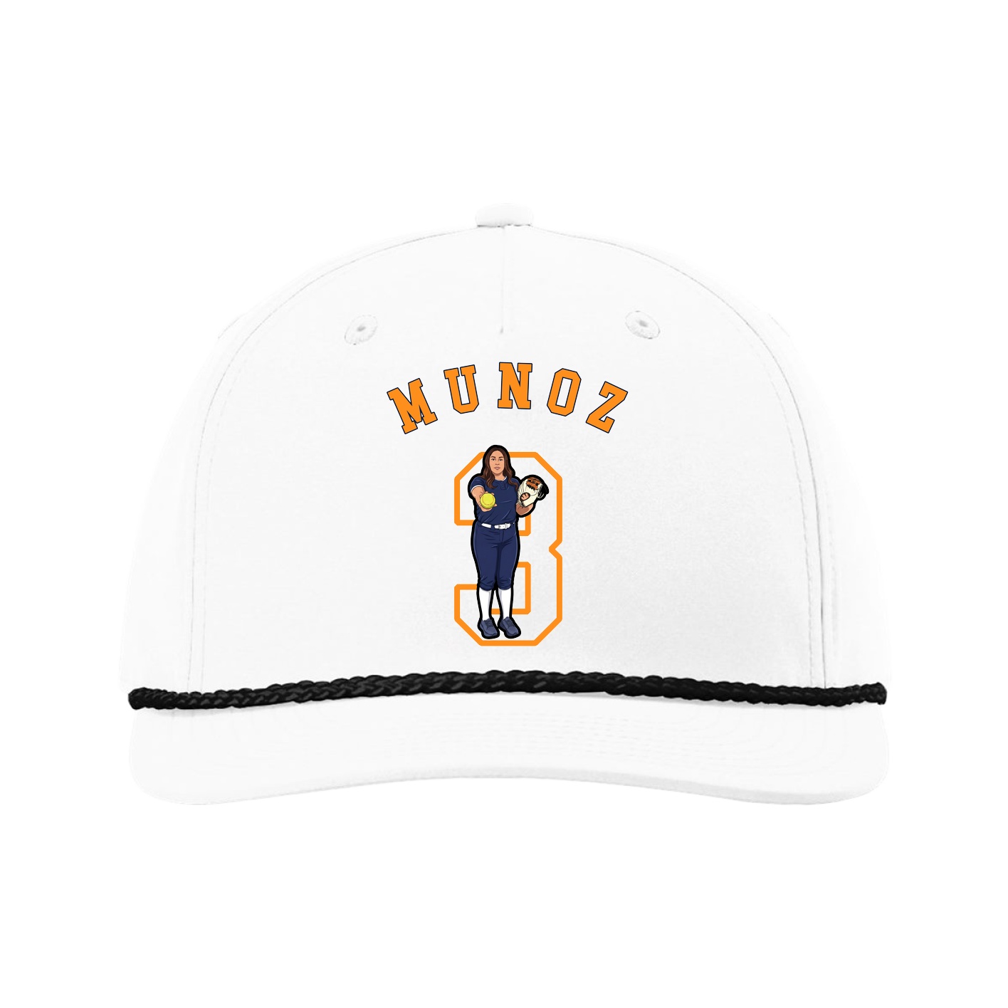 Five-Panel Classic Rope Cap — Shirsey Arch in White