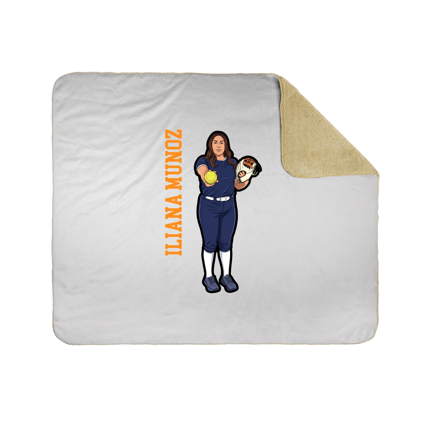 Throw Blanket — Name Vertical in White