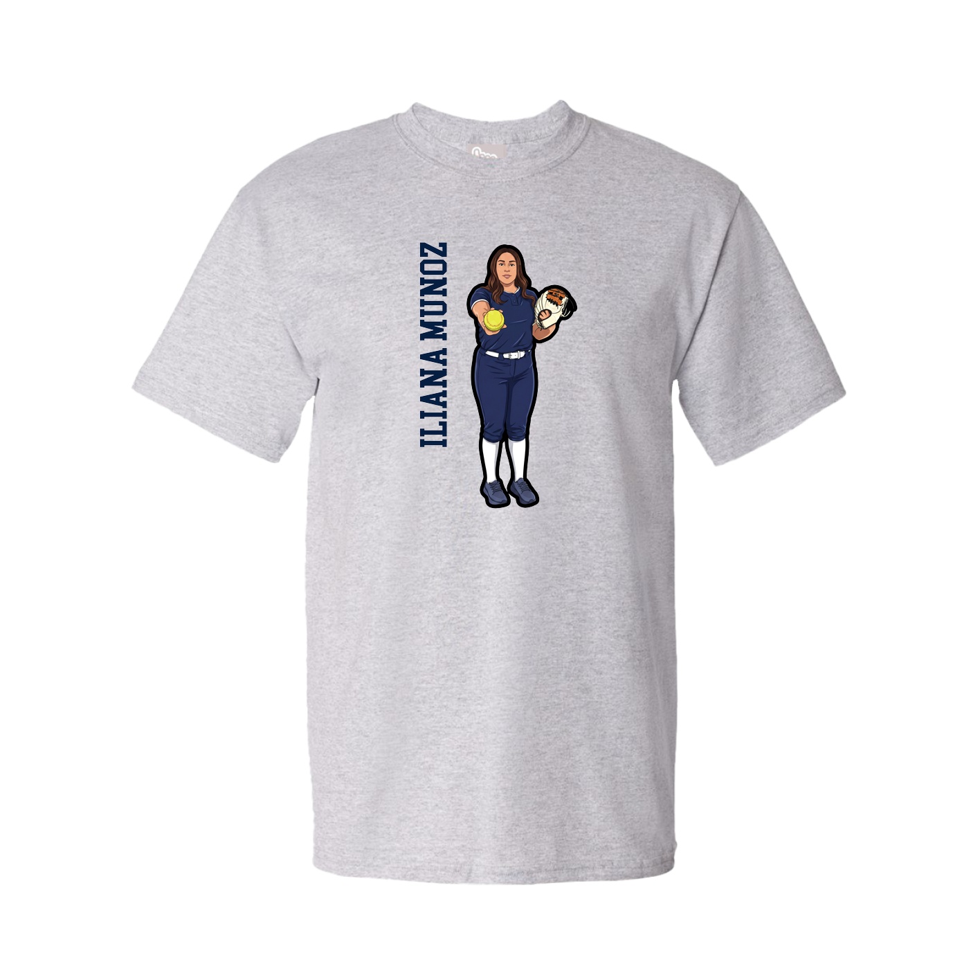 Youth Tee — Name Vertical in Grey