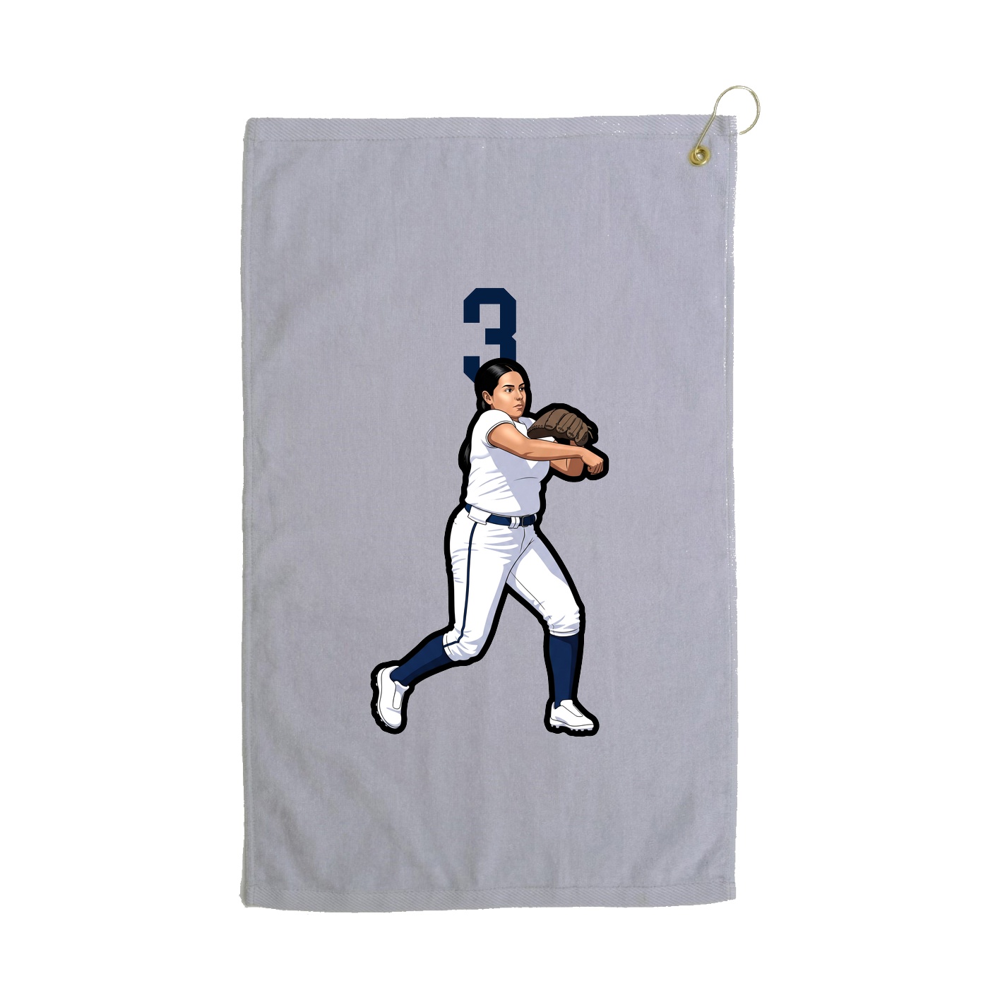 Golf Towel — Number Top in Grey