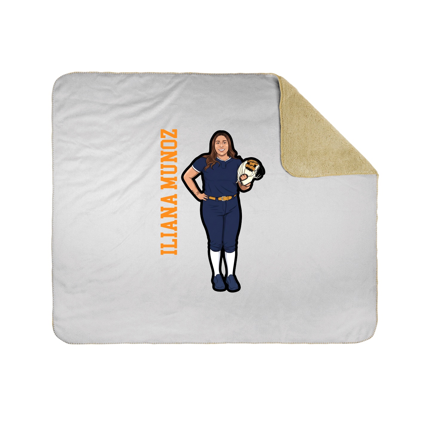 Throw Blanket — Name Vertical in White