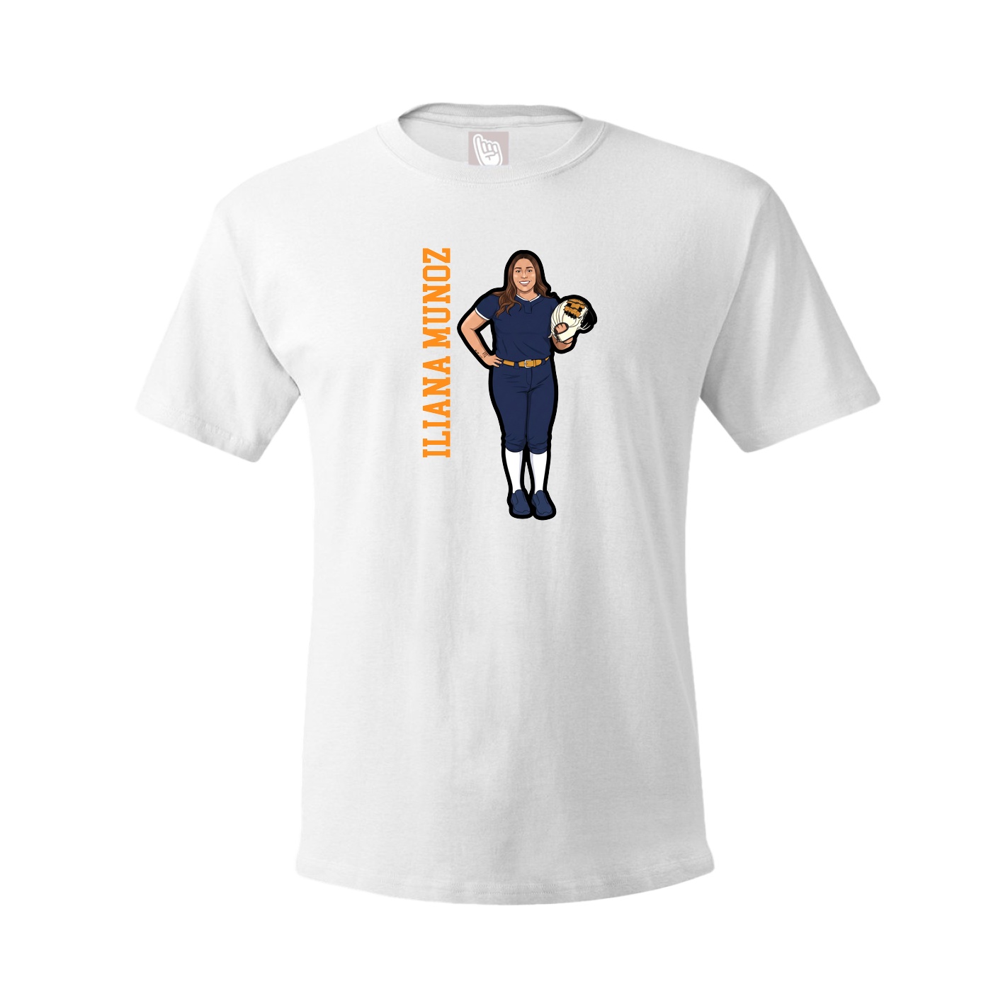 Youth Tee — Name Vertical in White