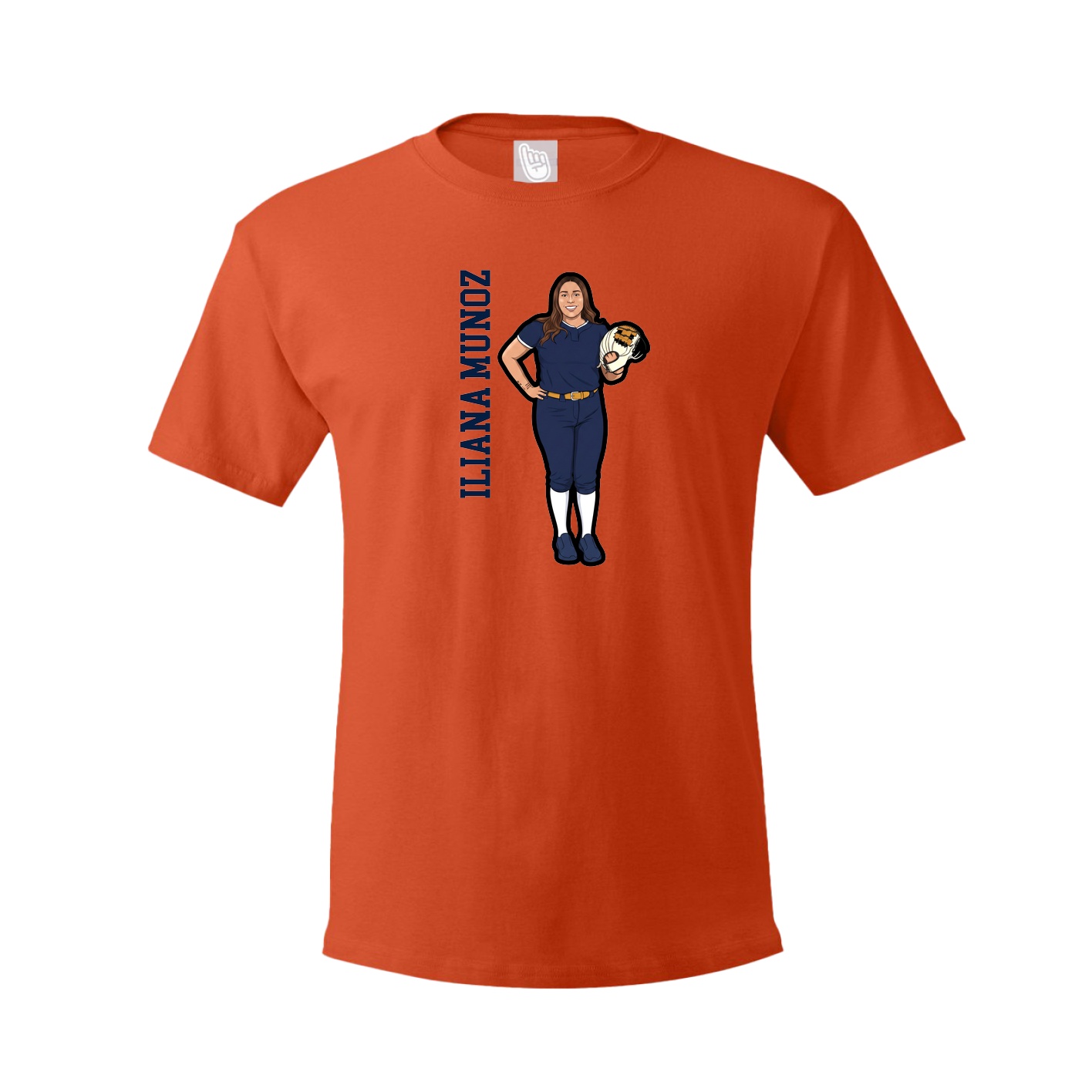 Youth Tee — Name Vertical in Orange
