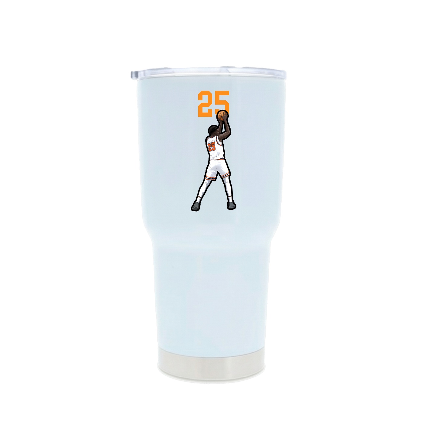 30oz Stainless Steel Tumbler — Number Top in White